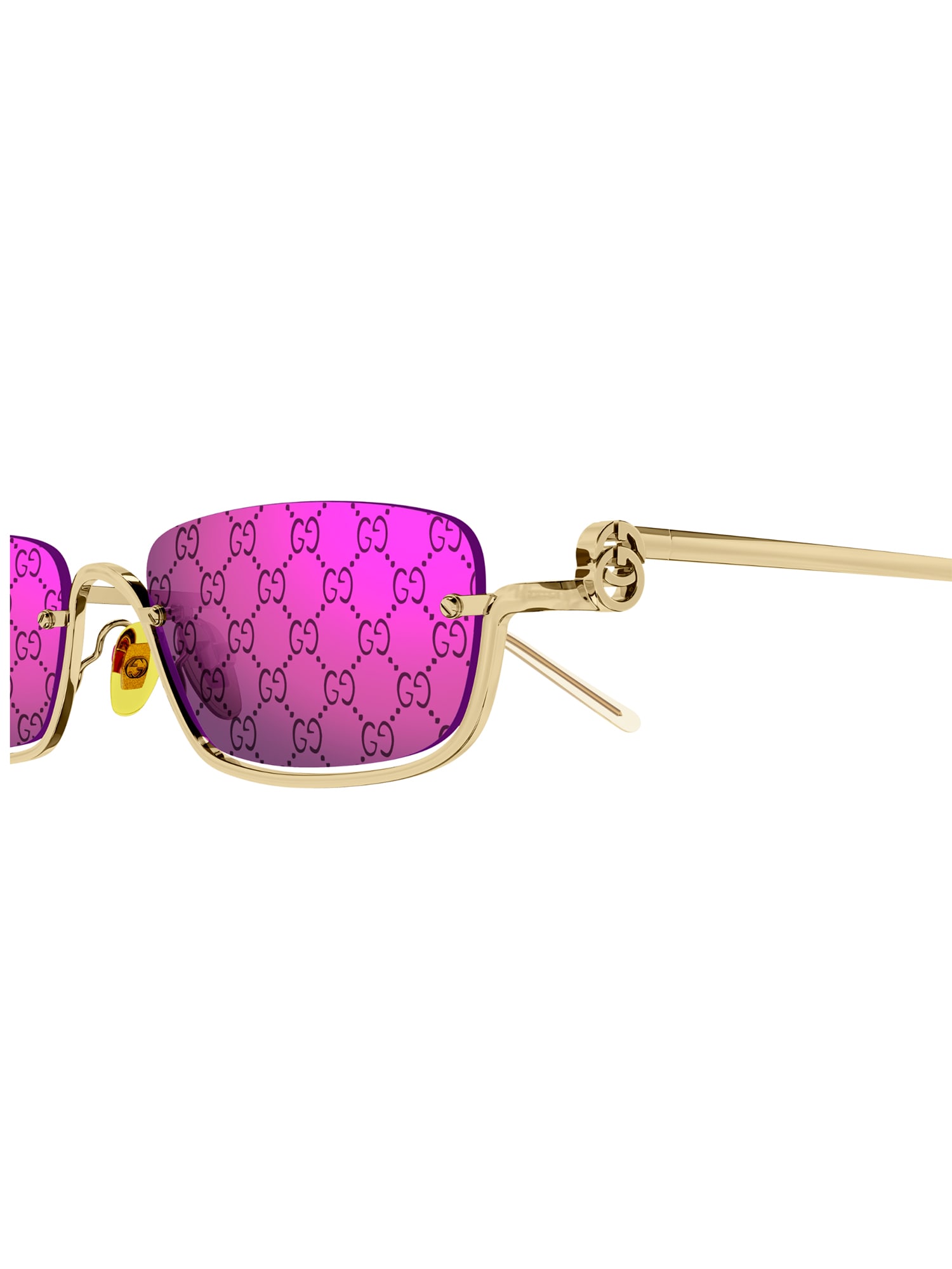 Shop Gucci Gg1278s Sunglasses In Gold Gold Violet