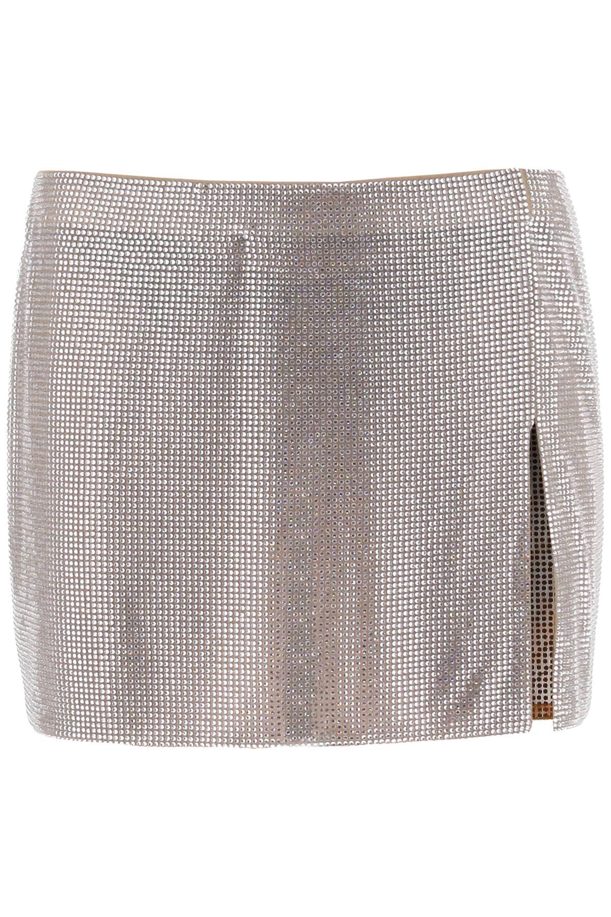Giuseppe di Morabito Mini Skirt In Mesh With Crystals All-over