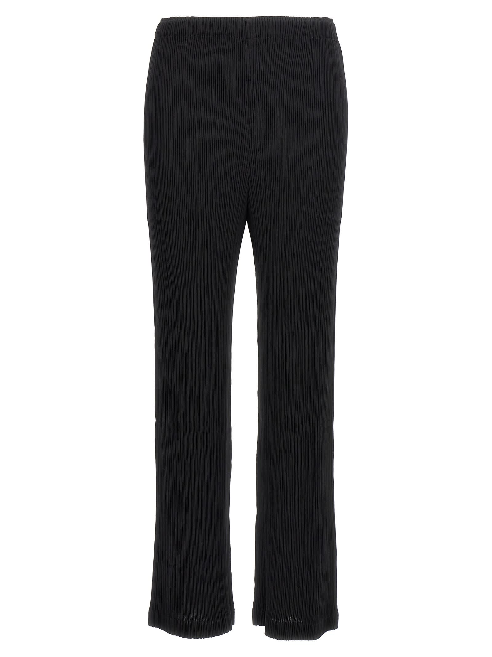 hatching Pleats Pants