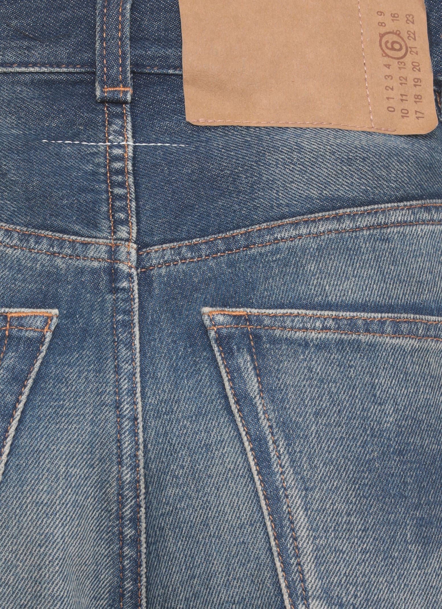 Mm6 Maison Margiela Cotton Palazzo Jeans In Blue