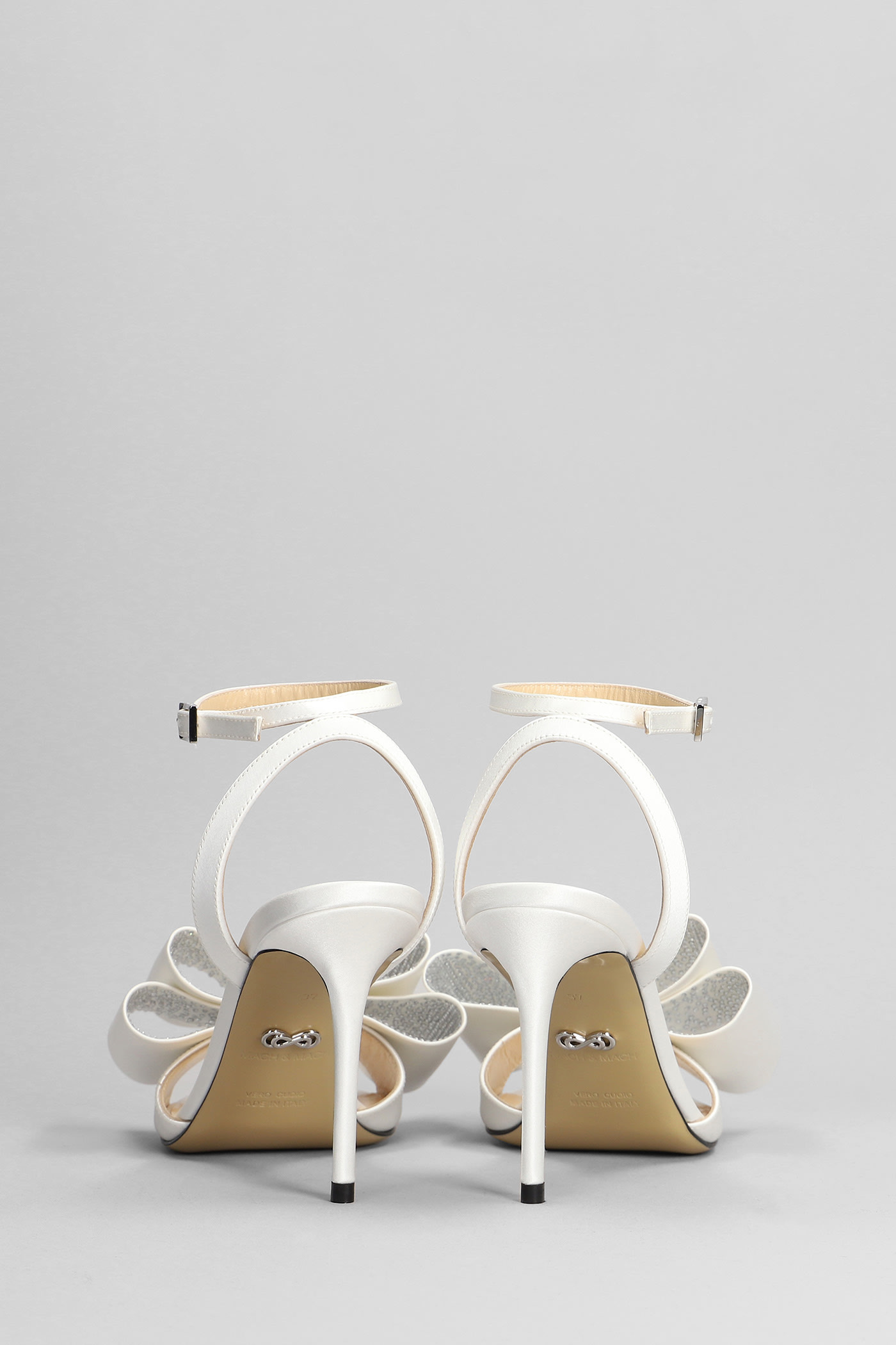 Shop Mach &amp; Mach Sandals In White Silk