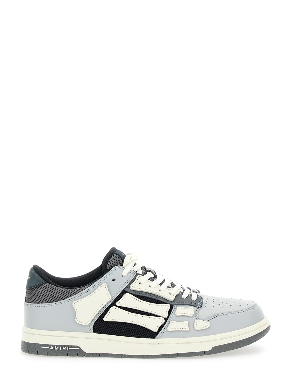 AMIRI GREY LOW TOP SNEAKERS WITH PANELS IN LEATHER MAN