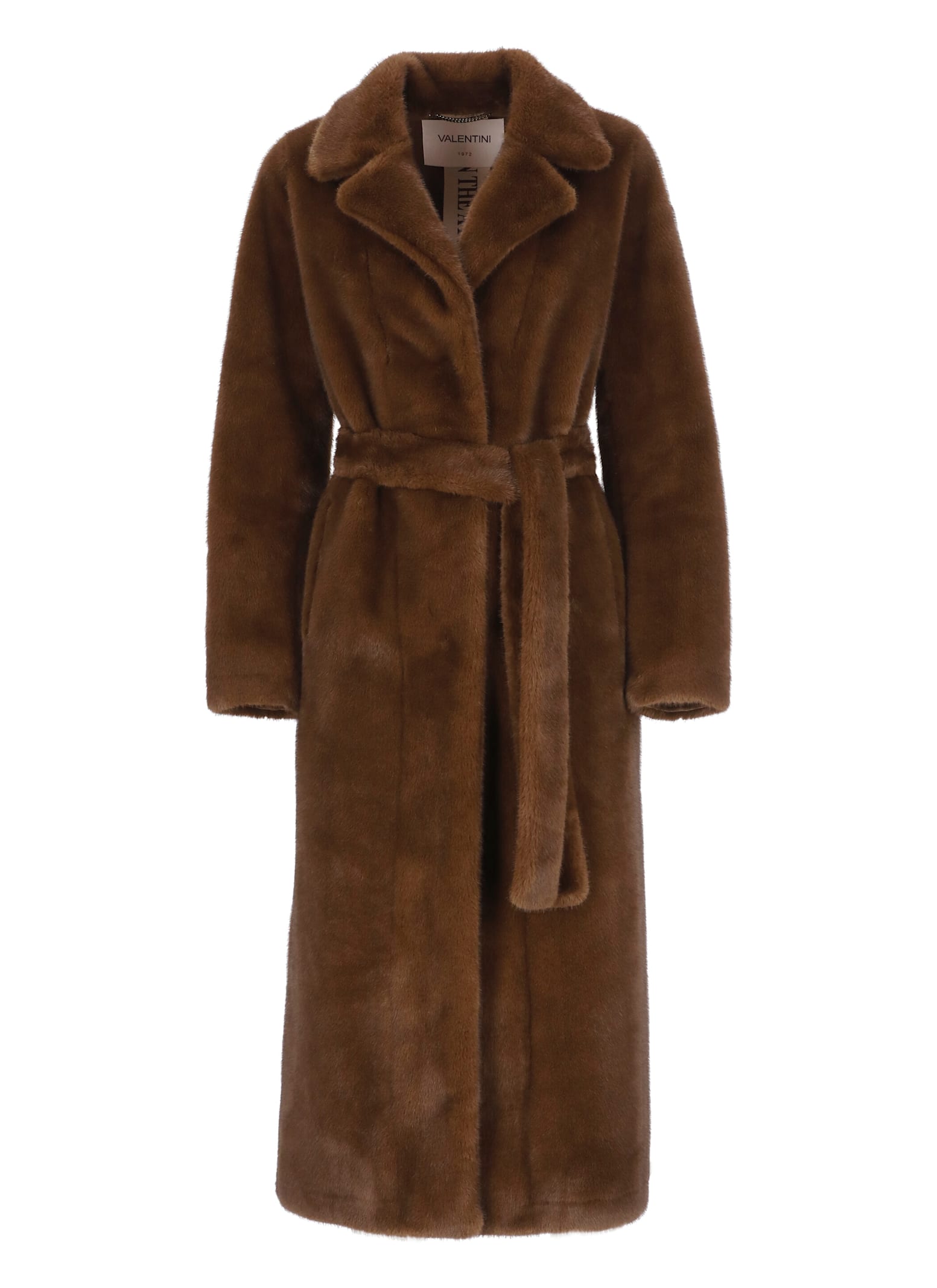 Shop Valentini 1972 Eco Mink Coat In Brown