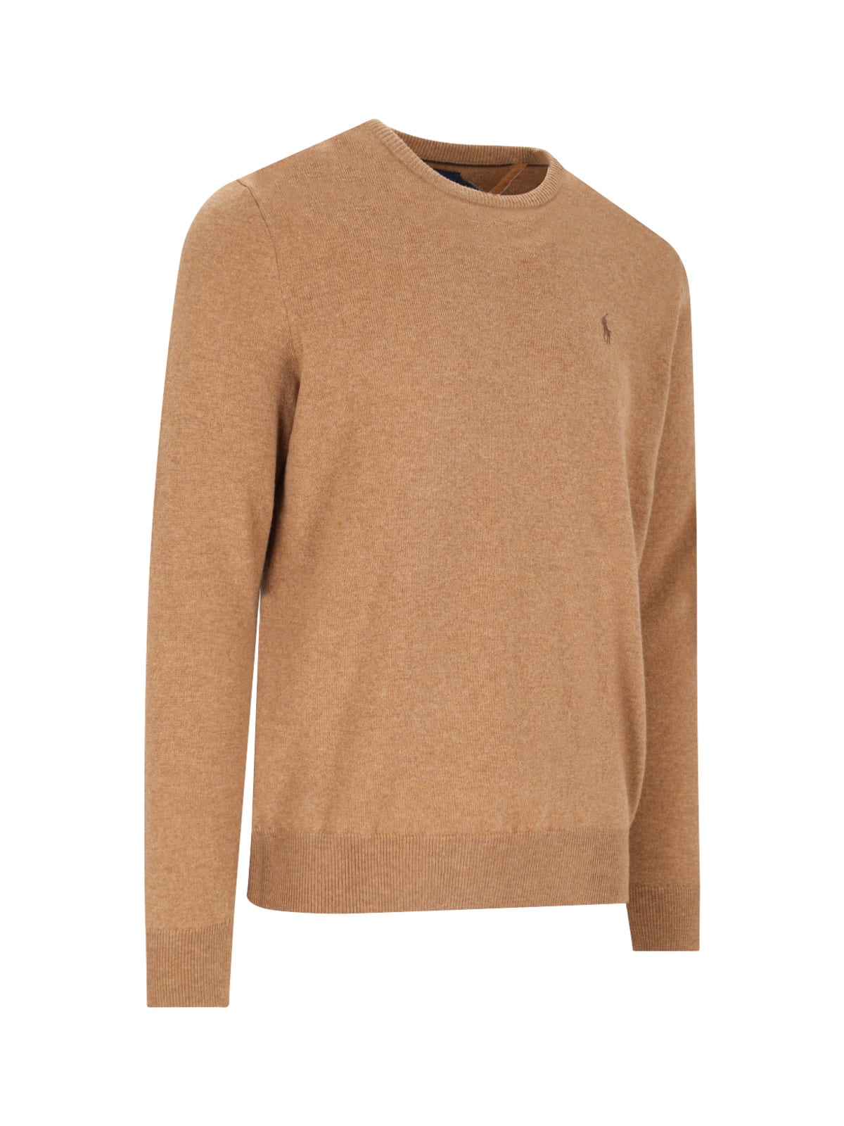 Shop Polo Ralph Lauren Logo Sweater In Brown