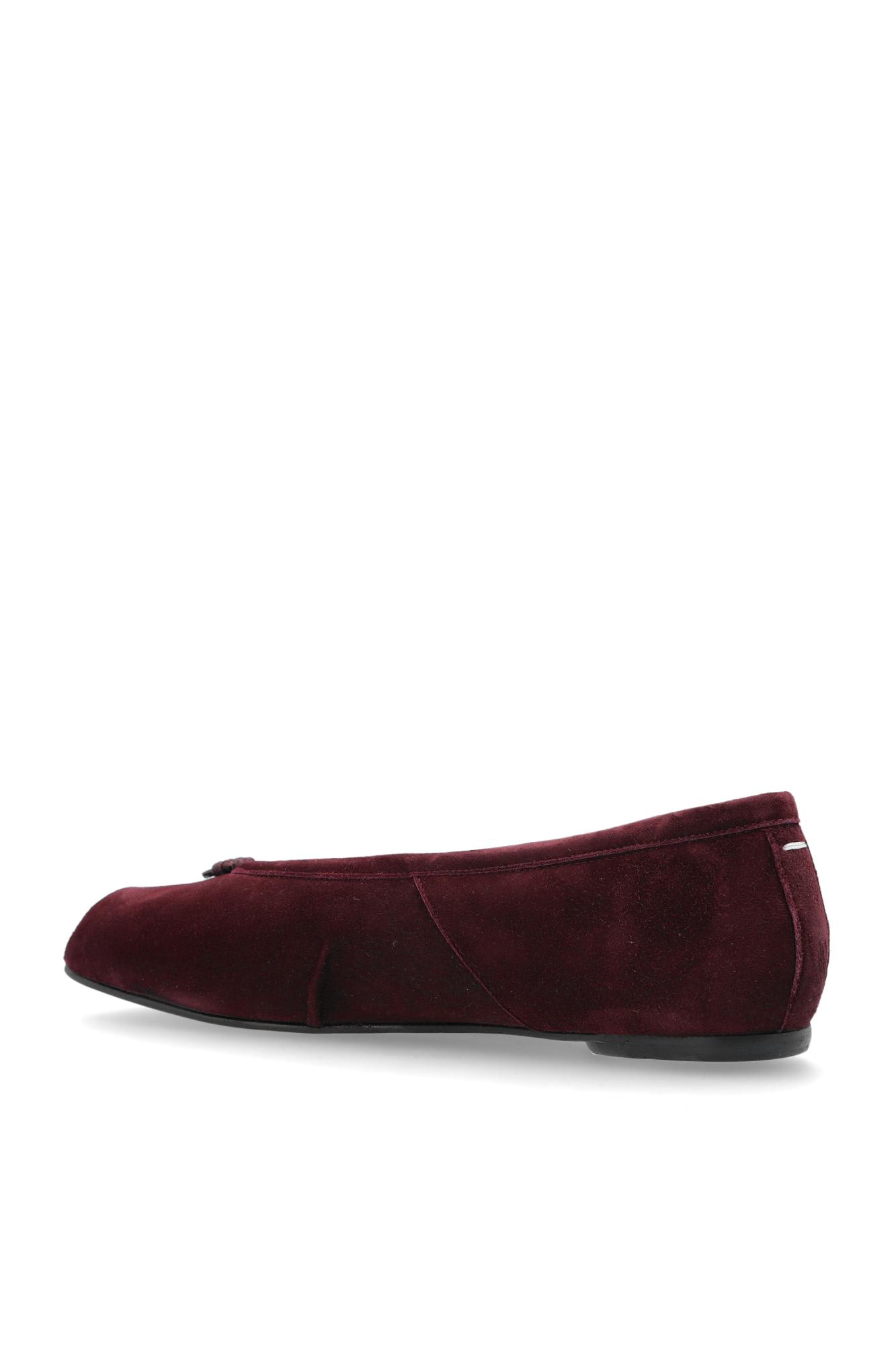 Maison Margiela Suede Ballerinas With Tabi Cut-out In Animal Print