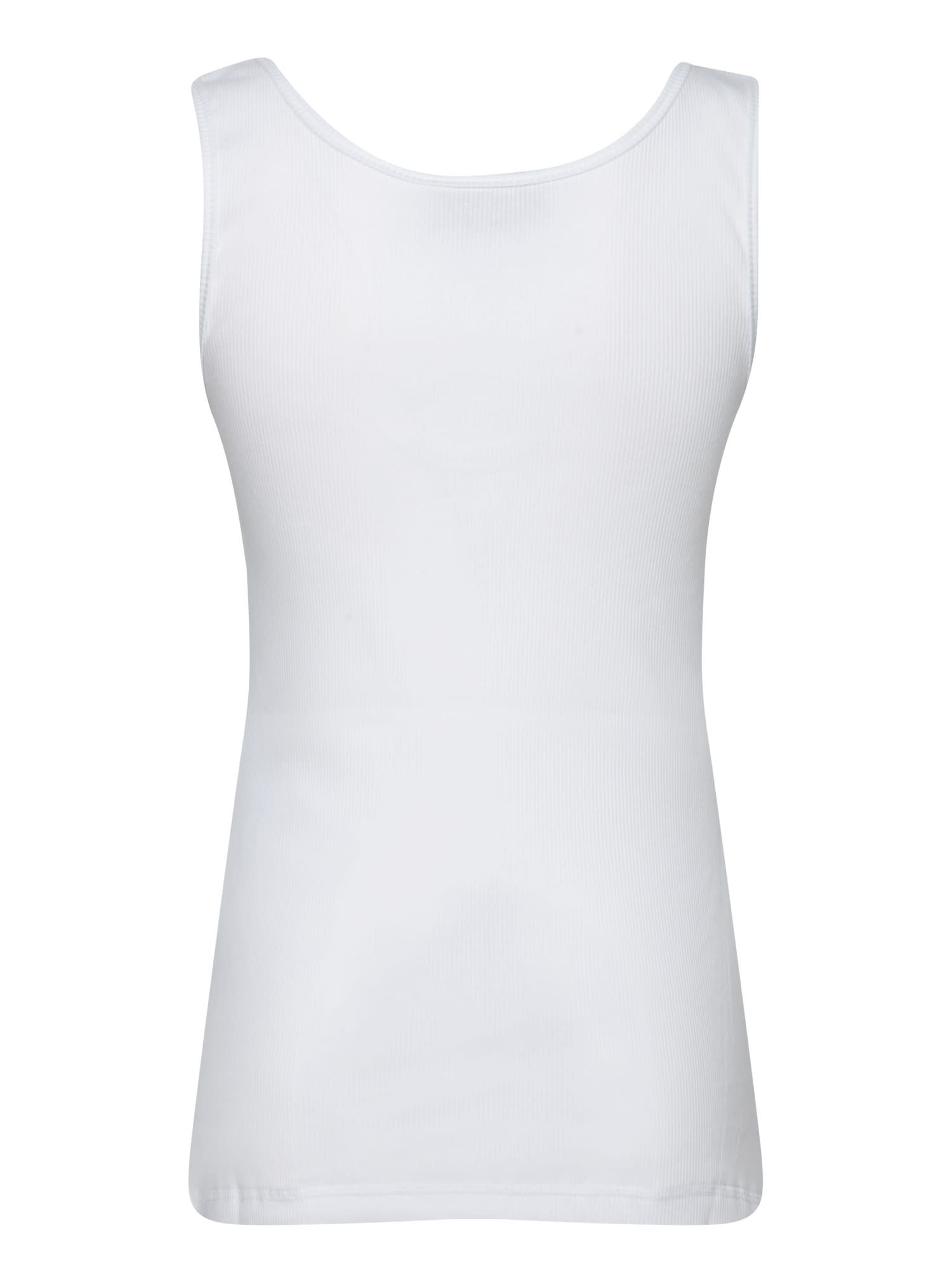 Shop Gucci Blue-white Cotton Logo Tank Top