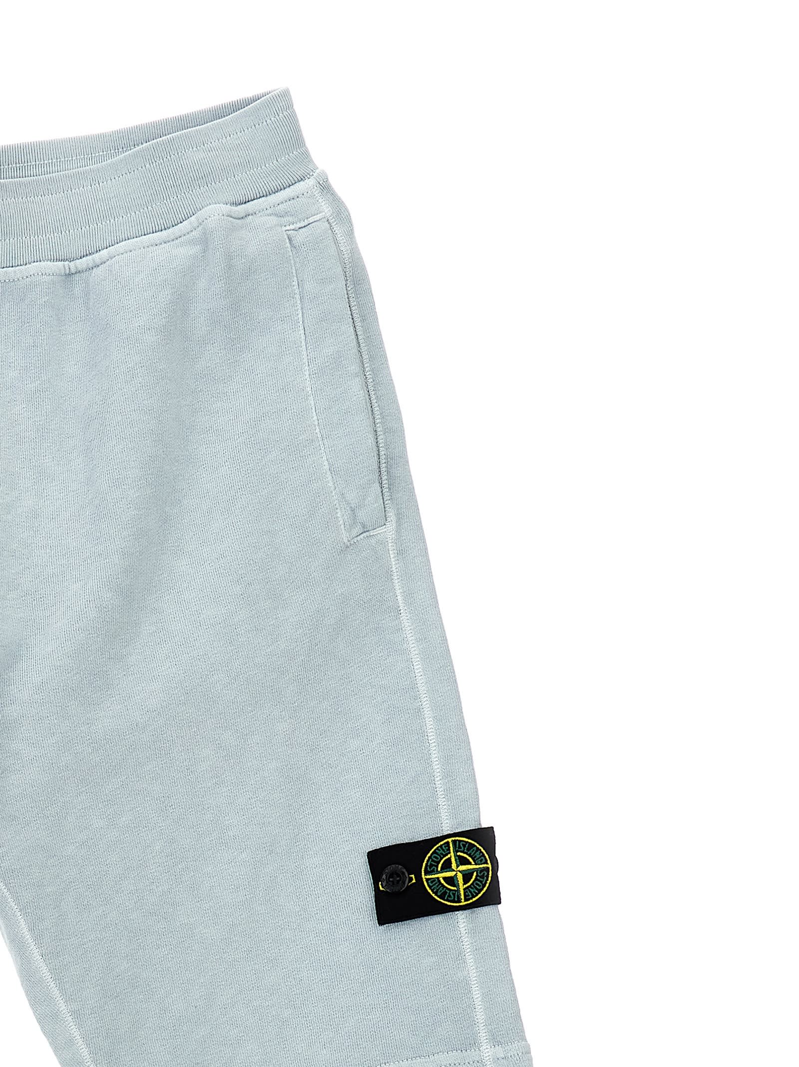 Stone Island Logo Badge Bermuda Shorts In Light Blue