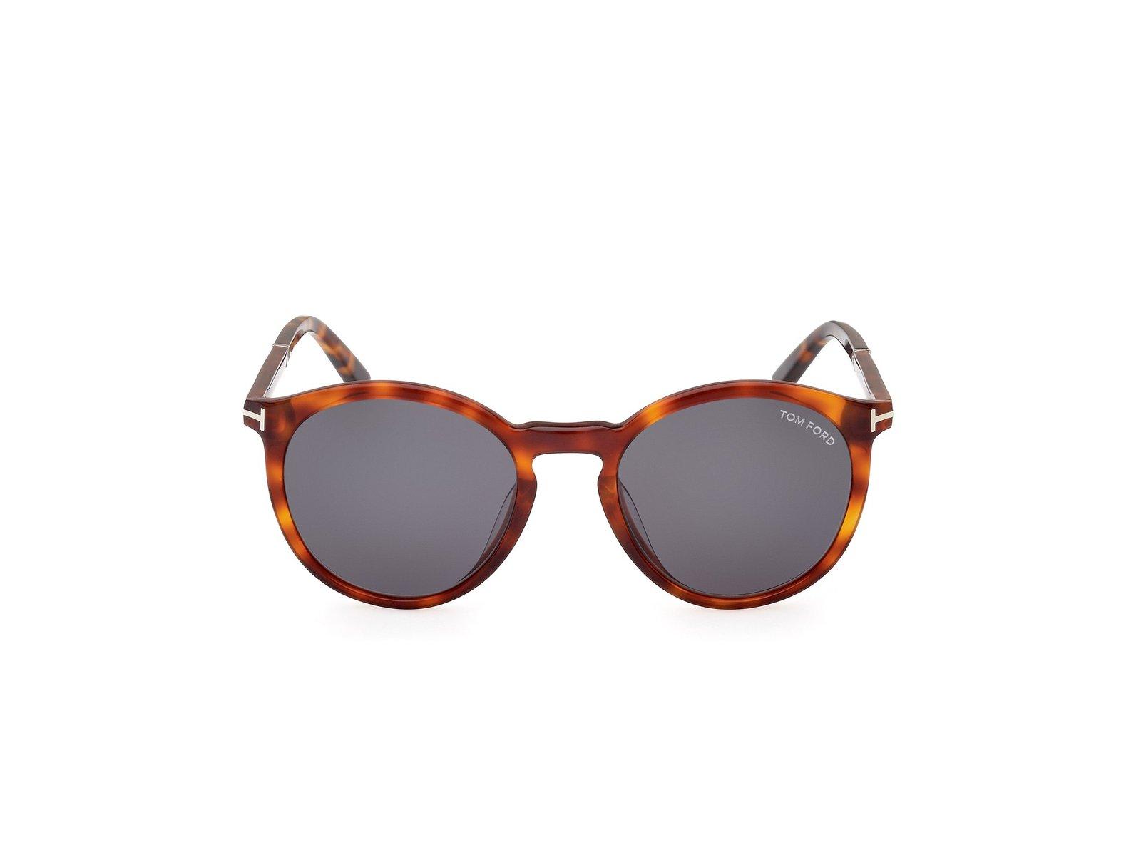 Shop Tom Ford Round Frame Sunglasses In 53a