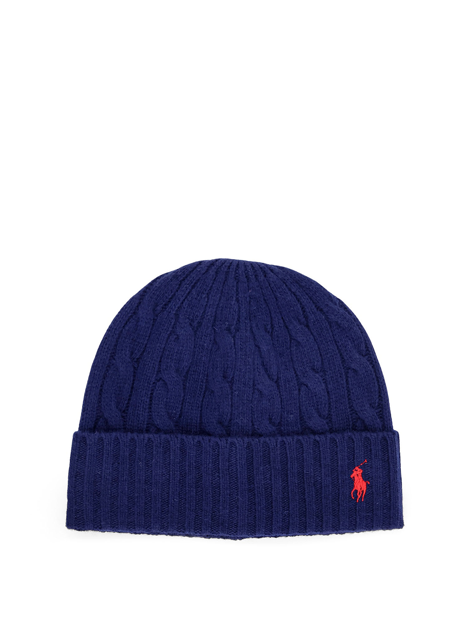 Polo Ralph Lauren Wool Blend Cable Knit Beanie Hat In Blue