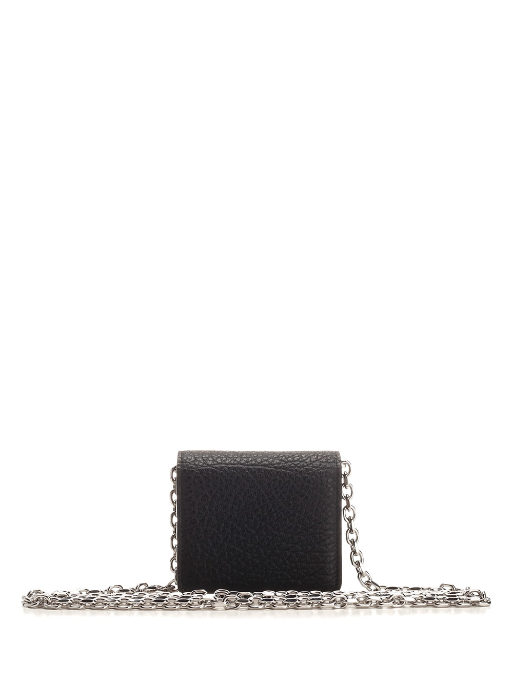 Shop Maison Margiela Small Wallet With Chain Shoulder Strap In Nero