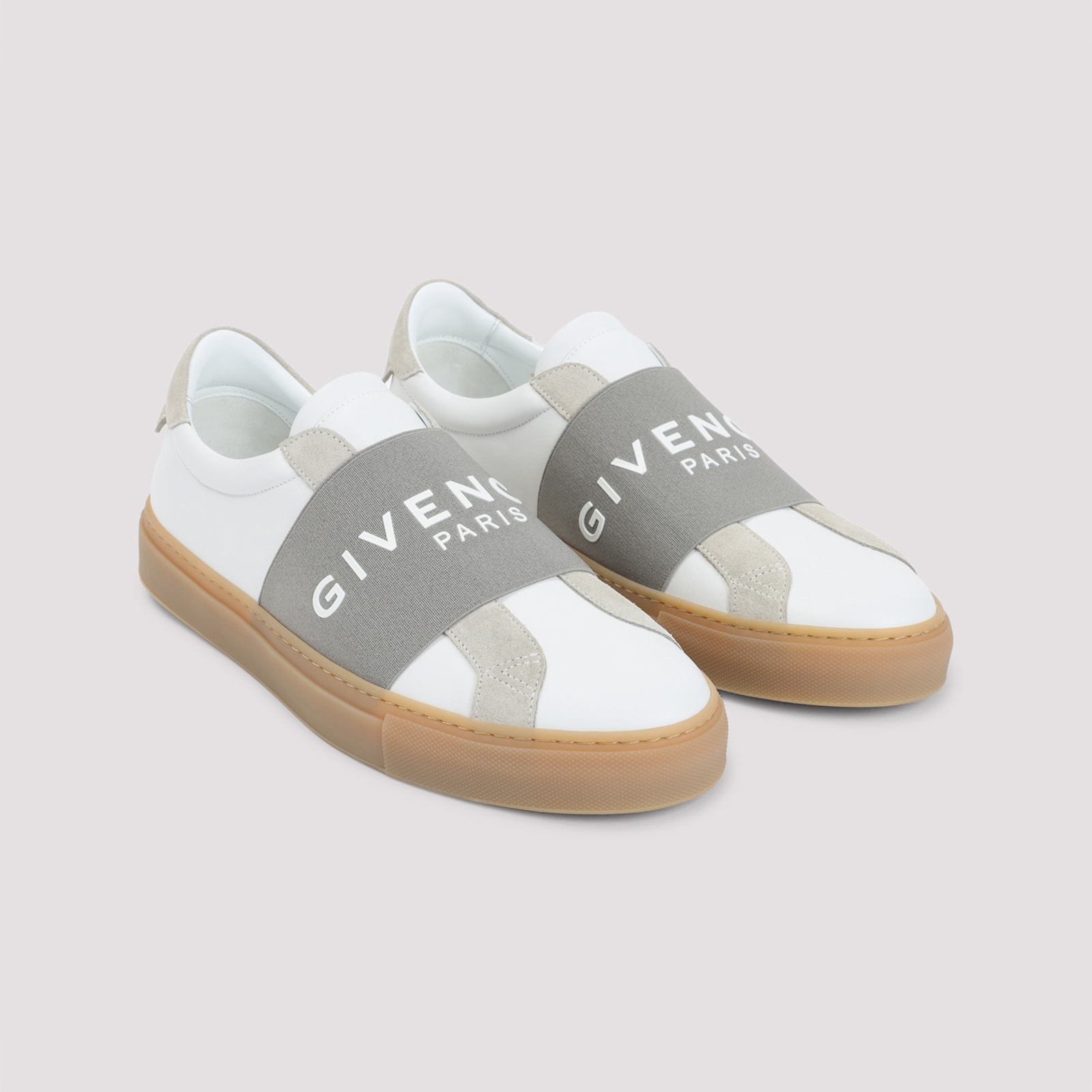 Givenchy Urban Street Sneakers In Leather And Suede With Elastic In Gray