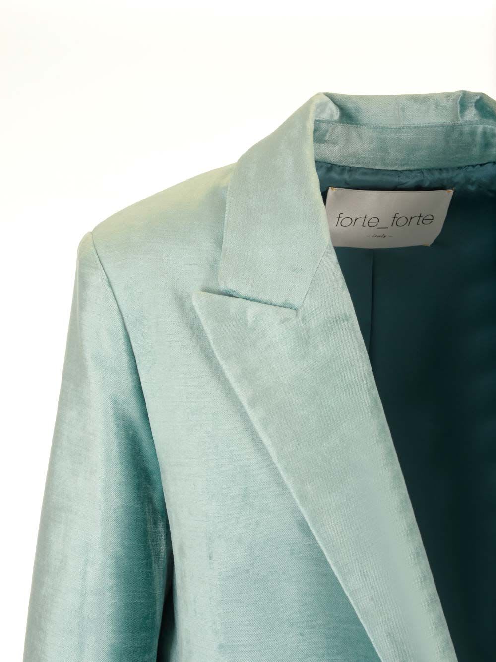 Forte Forte Cotton Viscose Stretch Velvet Jacket In Light Blue