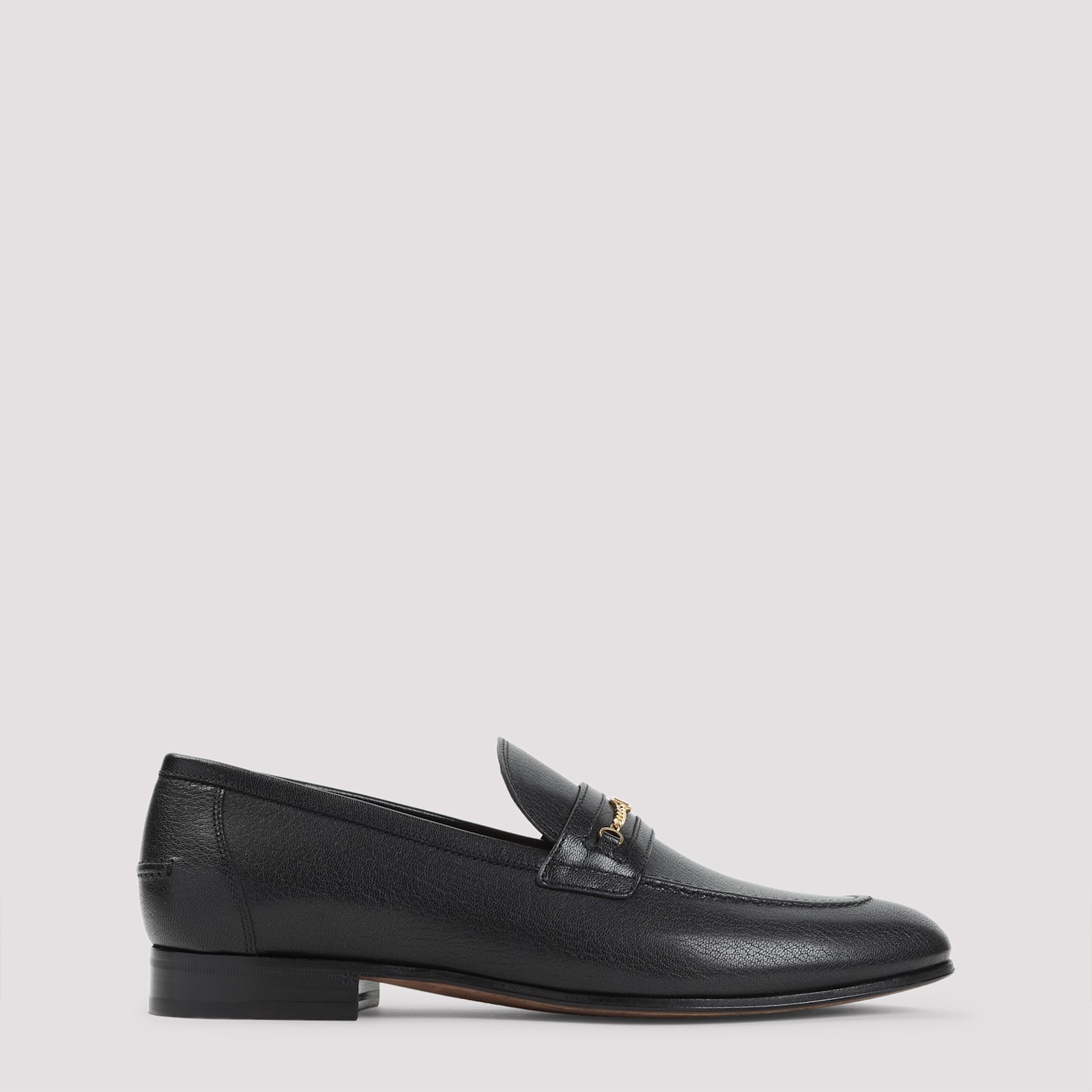 Valentino Logo-embellished Full-grain Leather Loafers In Black
