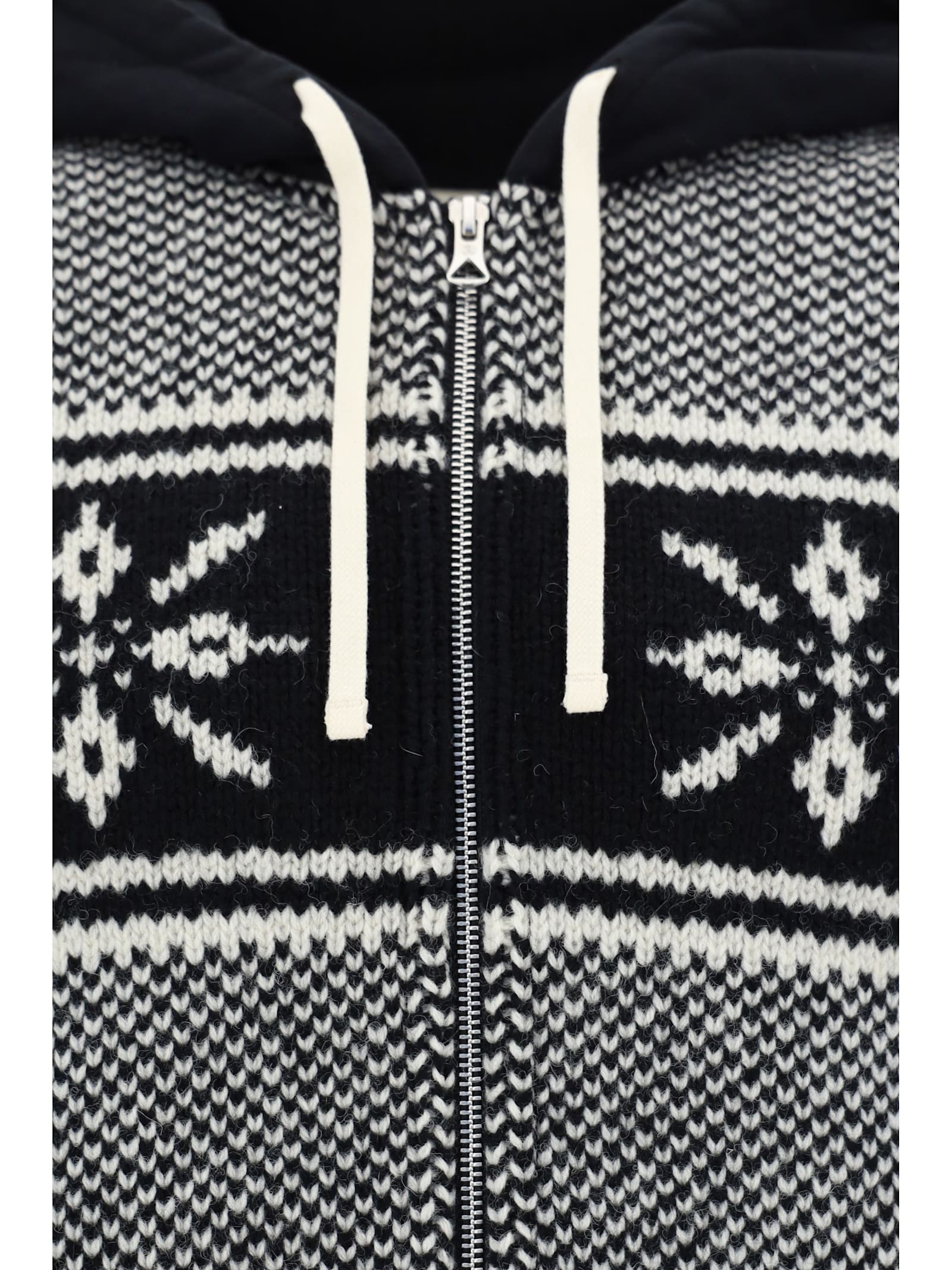 Shop Junya Watanabe Hoodie In Blk X Blk/offw