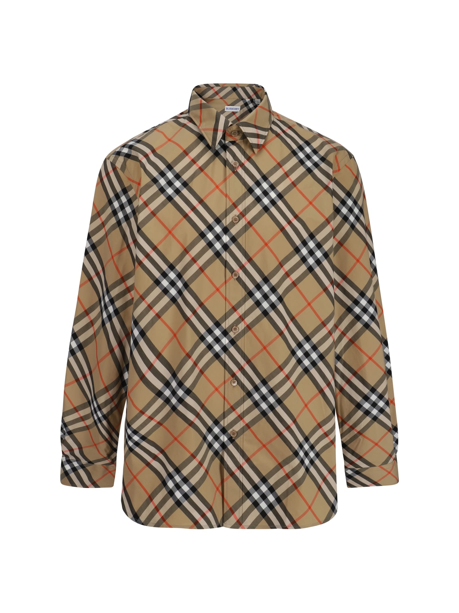 Shop Burberry Casual Shirts In Sand Ip Check