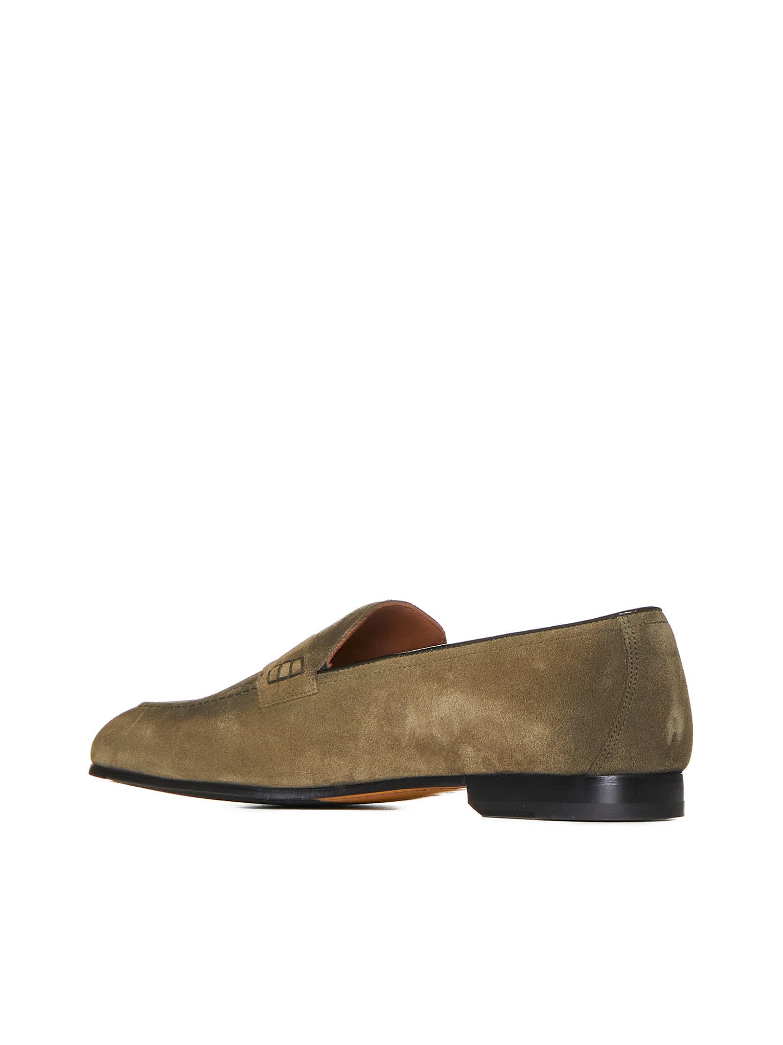 Shop Doucal's Loafers In Oliva + F.do Nero