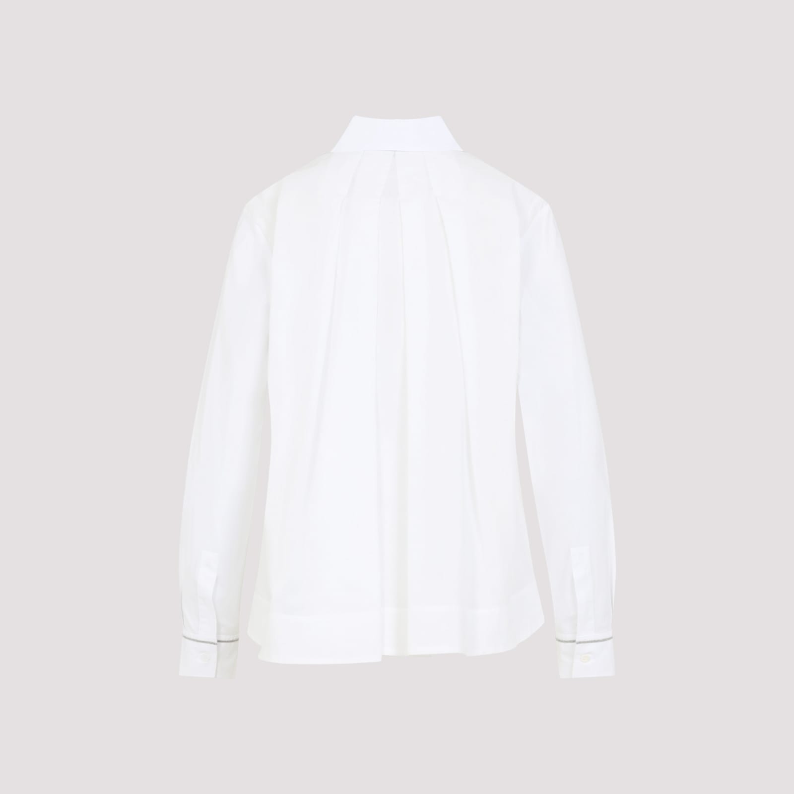 Shop Peserico Cropped Shirt In Bianco Luce
