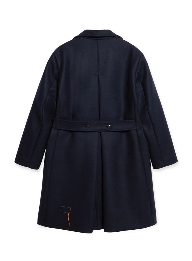 Shop Fortela Woven Wool Blend Double Breasted Coat In Blu