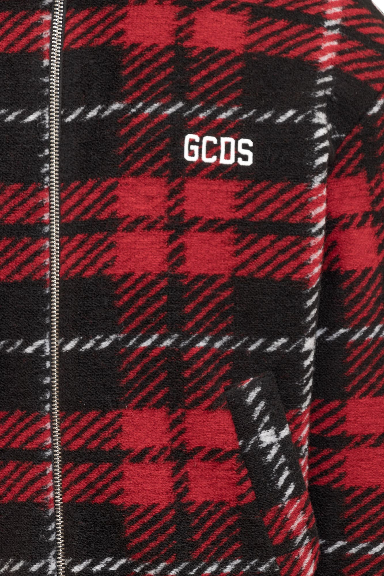 Shop Gcds Tartan Jacket In Red