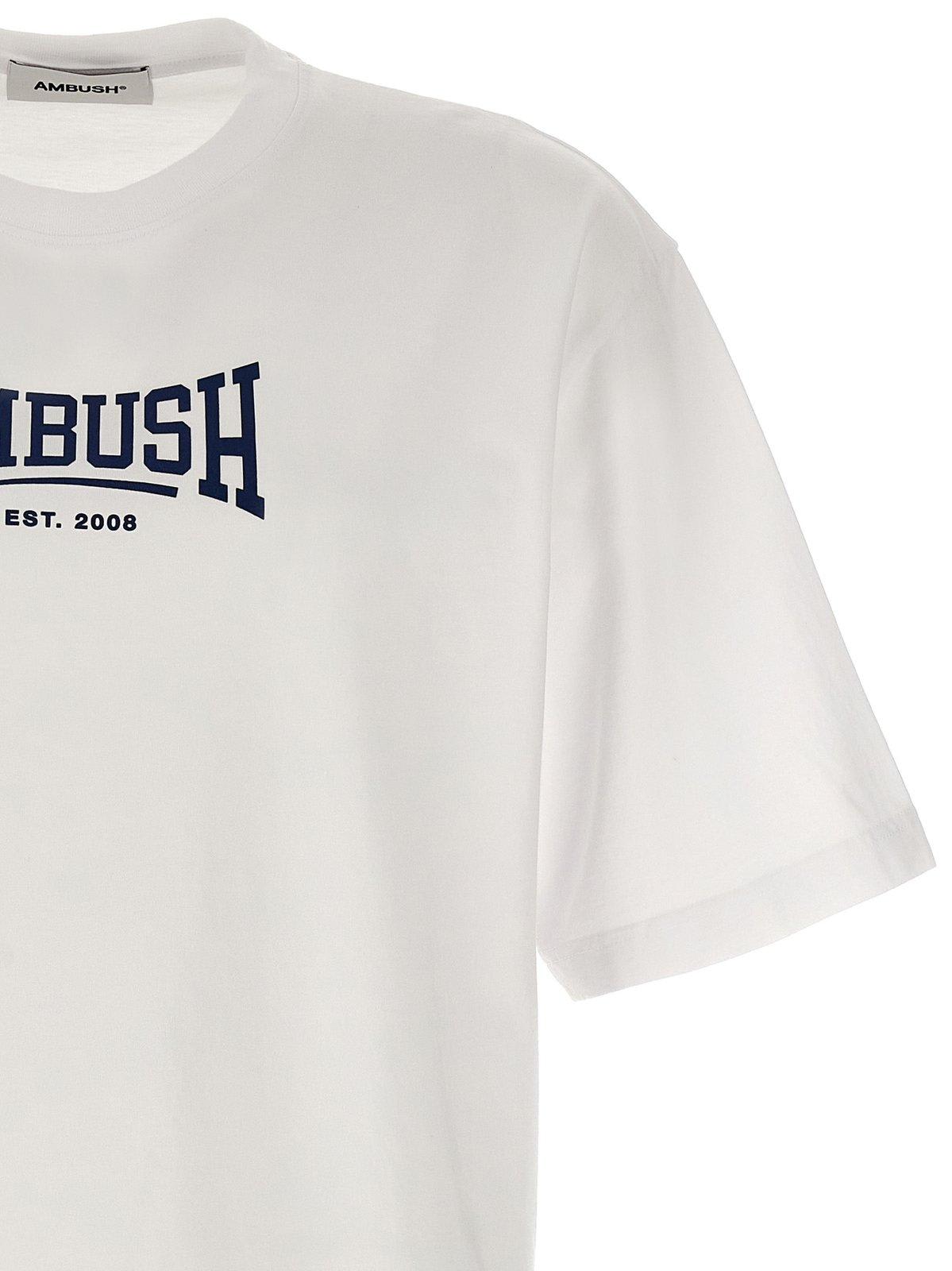 Shop Ambush Logo Printed Crewneck T-shirt In Blanc De Blanc