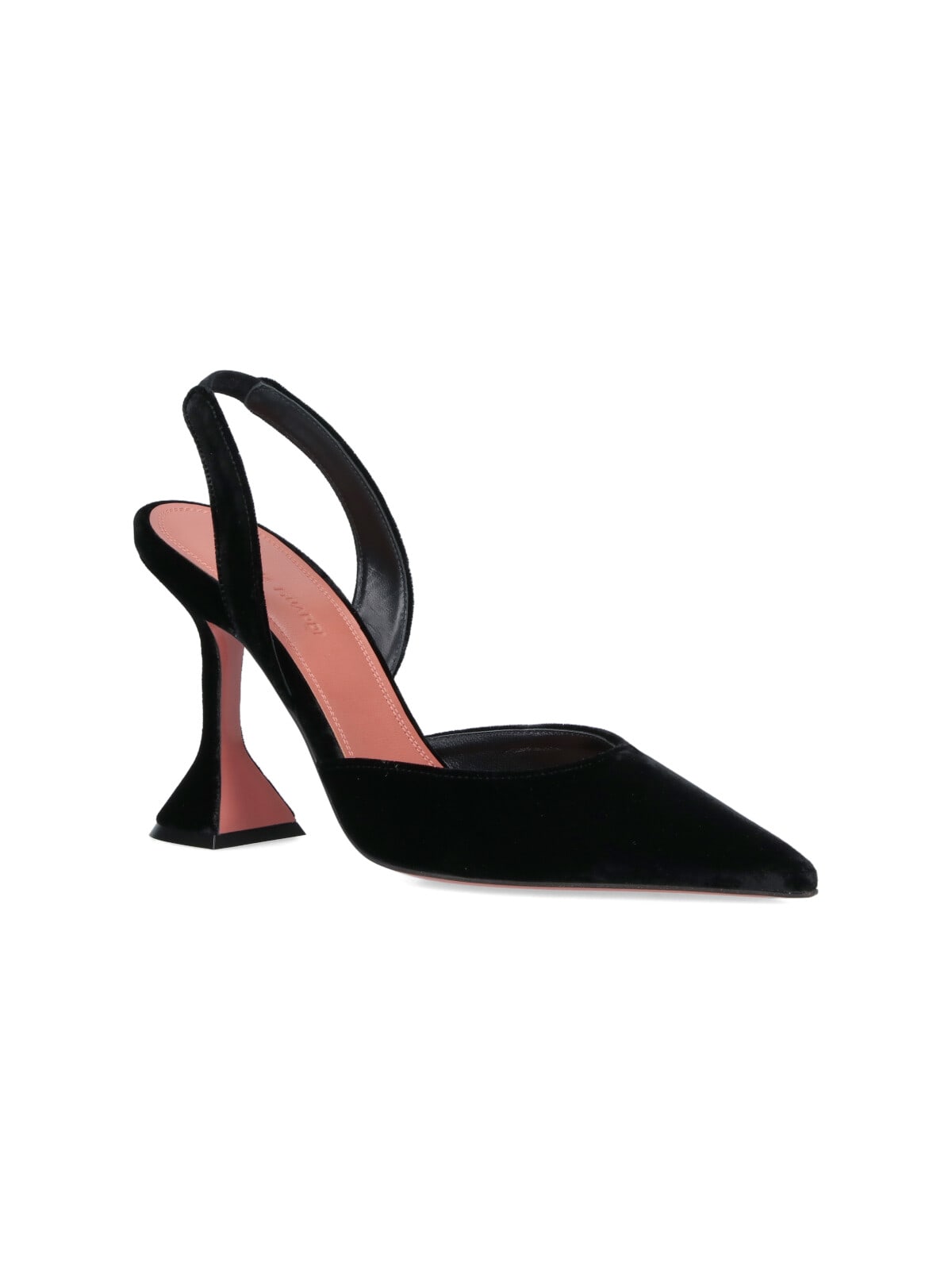 Amina Muaddi Stylish Velvet Pointed Toe High Heel Pumps In Black