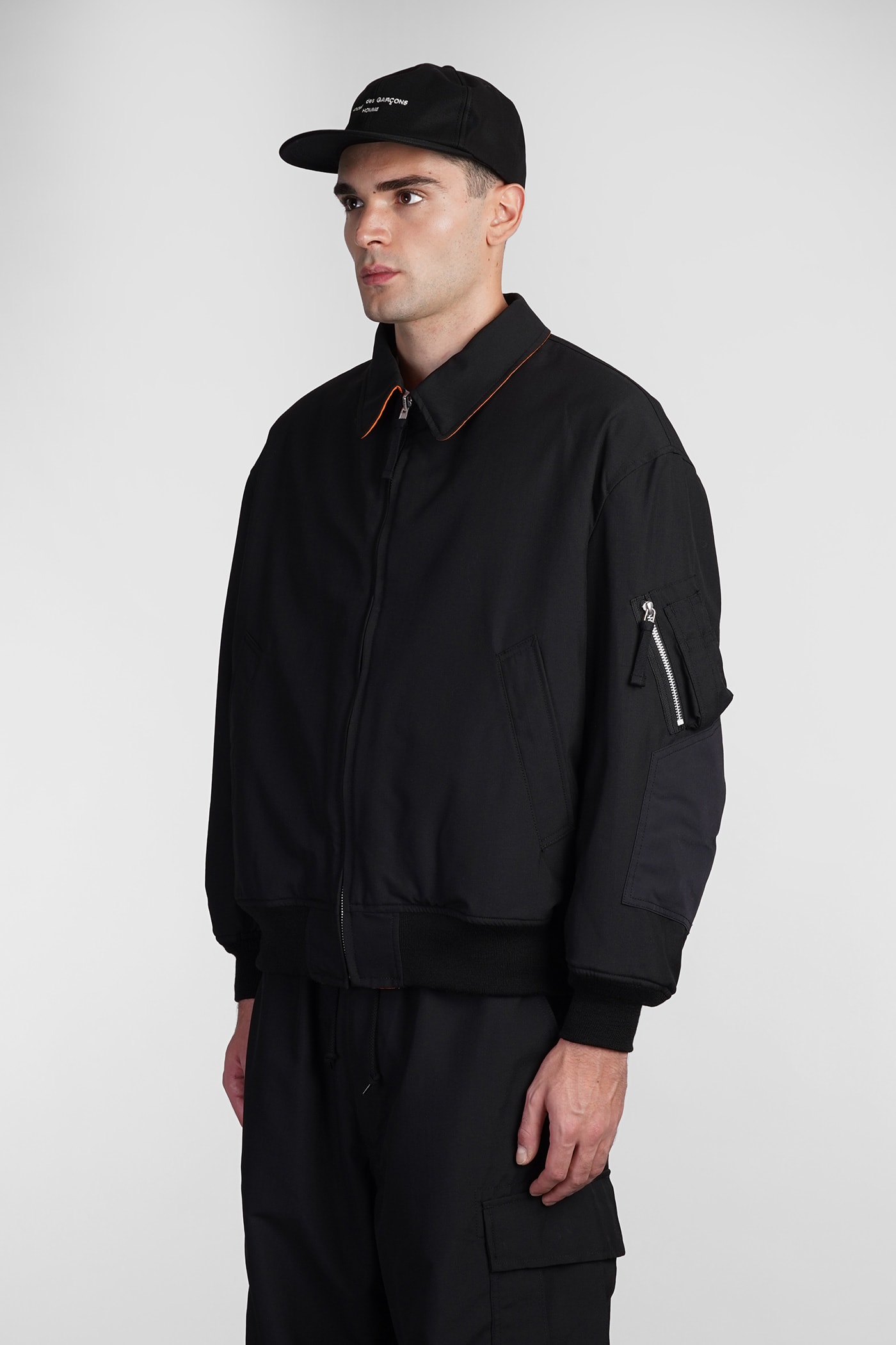 Shop Comme Des Garçons Homme Deux Bomber In Black Wool