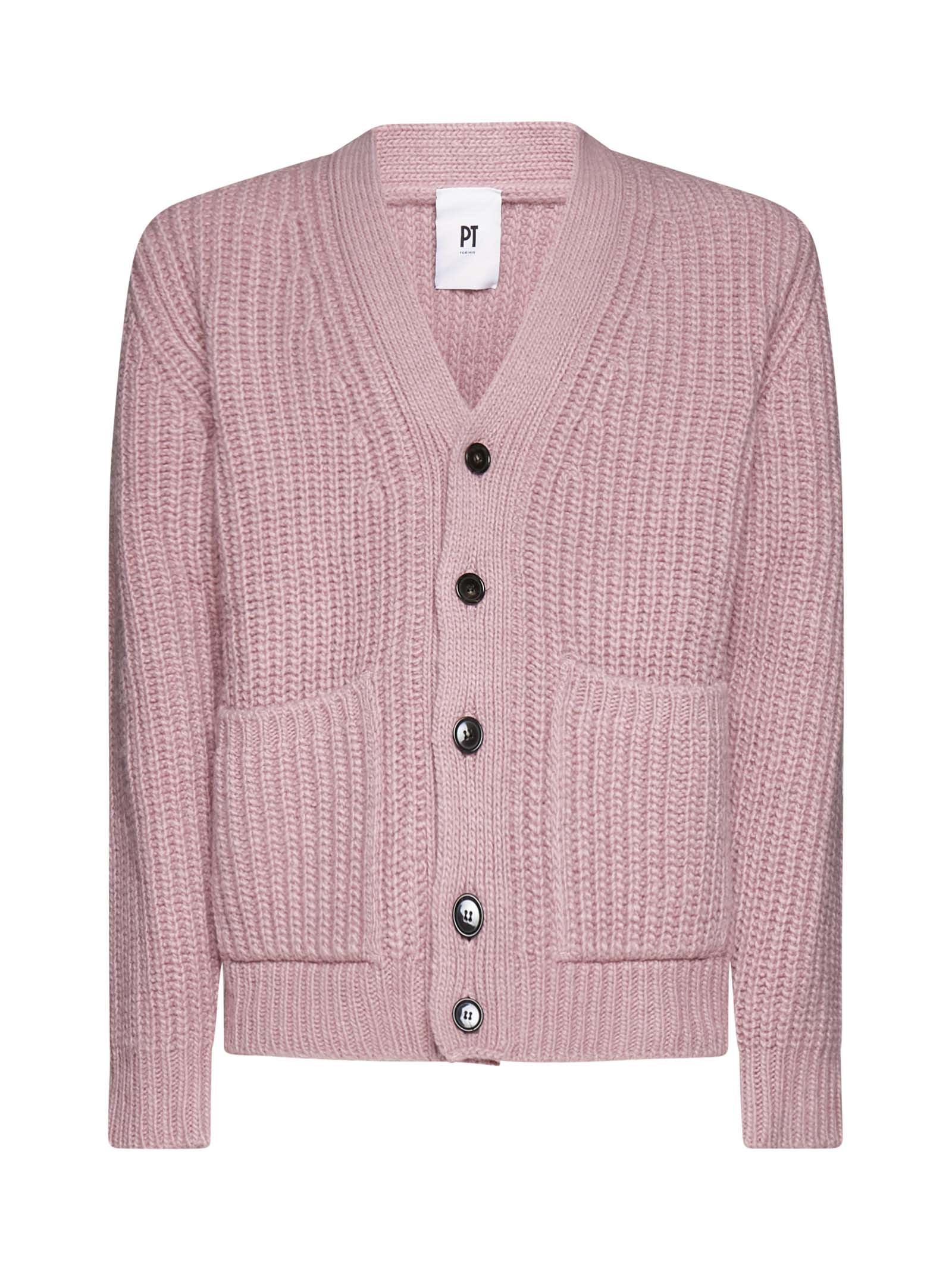 Pt01 Cardigan In Faded Pink