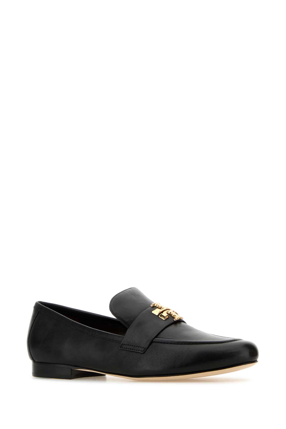 Shop Tory Burch Black Leather Eleanor Loafers