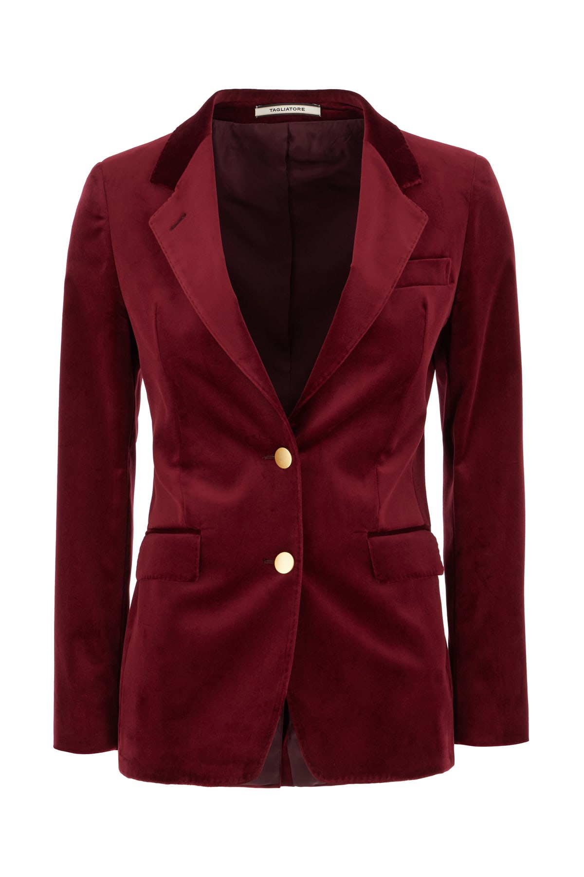 Shop Tagliatore Tiziano Red Velvet Blazer In Bordeaux