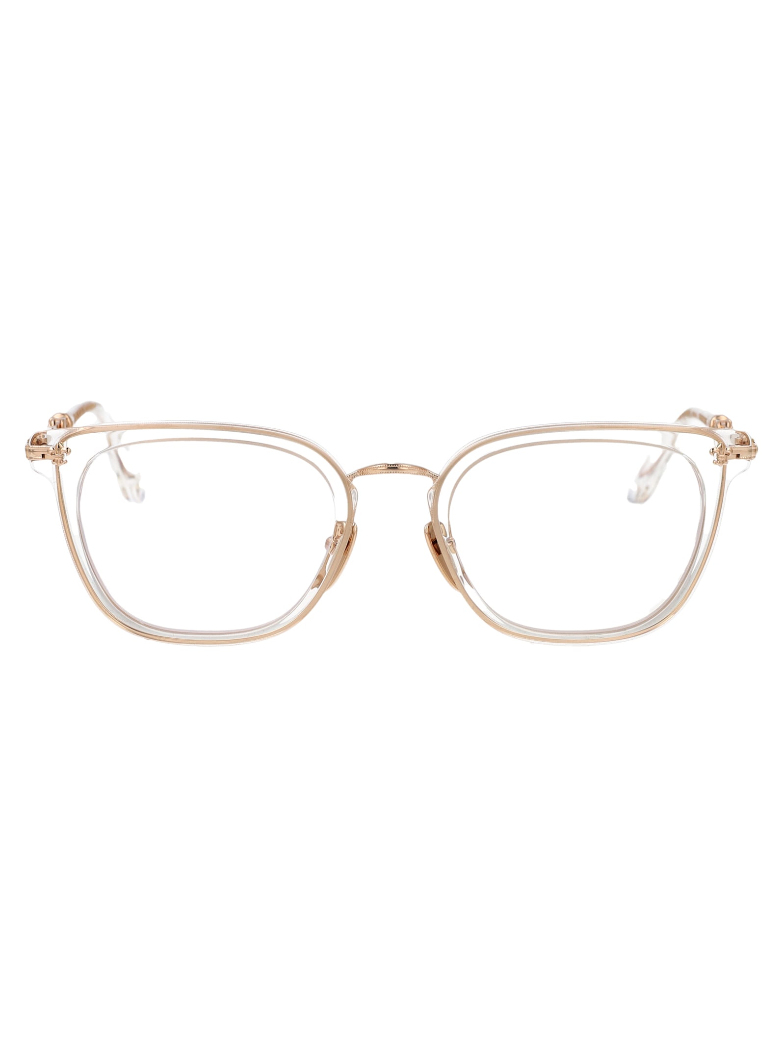 (値下げ)CHROME HEARTS　STRAPADICTOME Chrome Hearts Strapadictome Glasses In Crystal/gold Plated | ModeSens