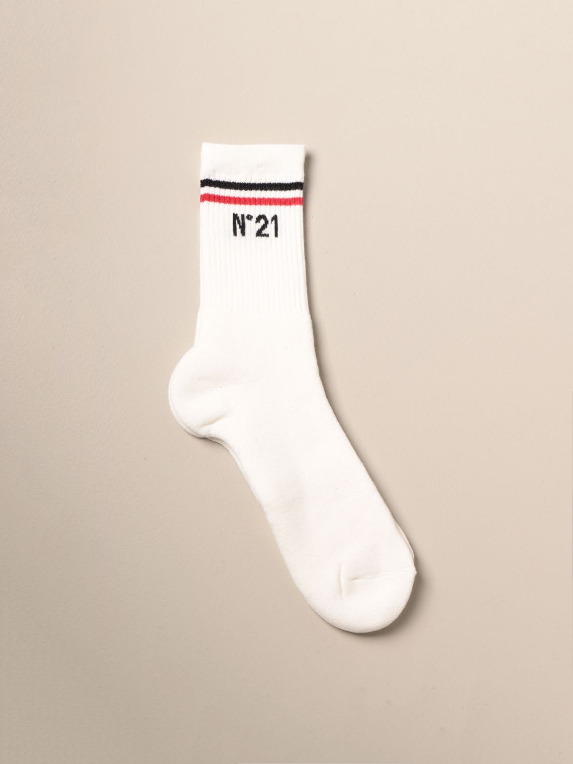 N.21 N° 21 Socks N ° 21 Ribbed Terry Socks With Logo