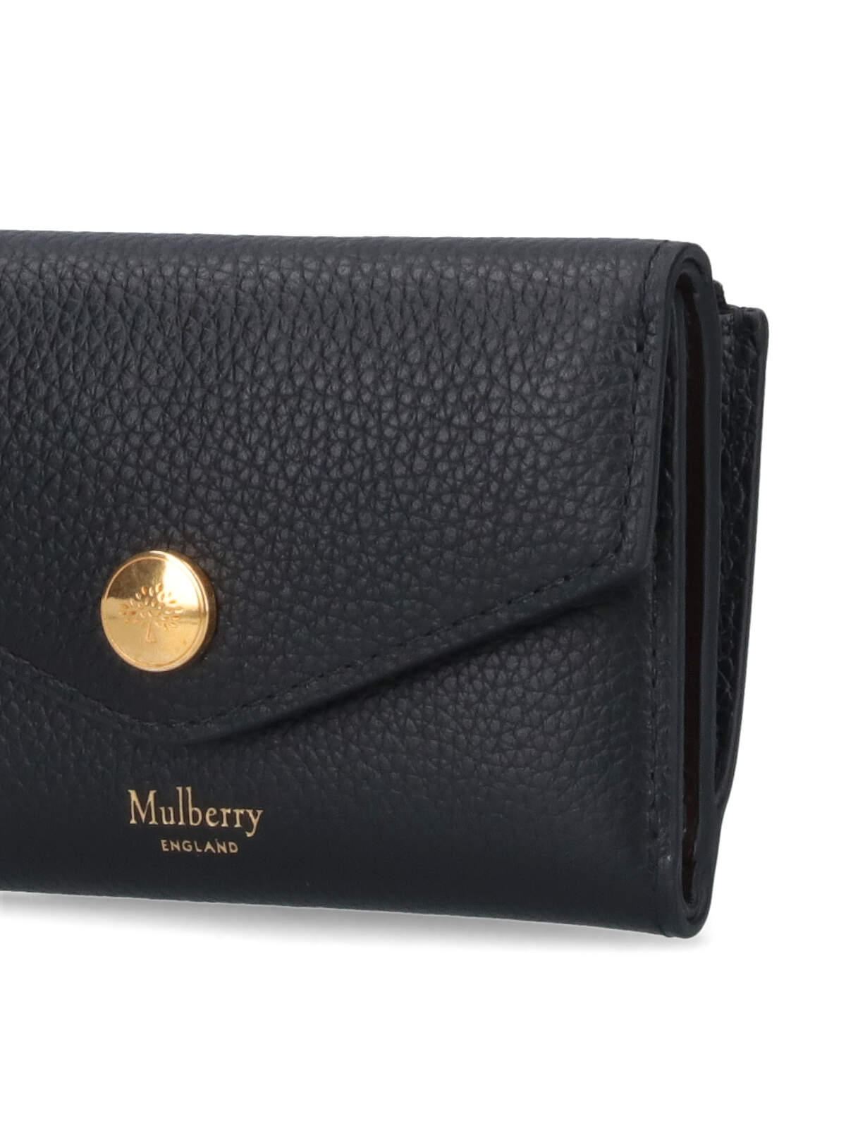 Shop Mulberry Folded Multi-card Logo Wallet In Black