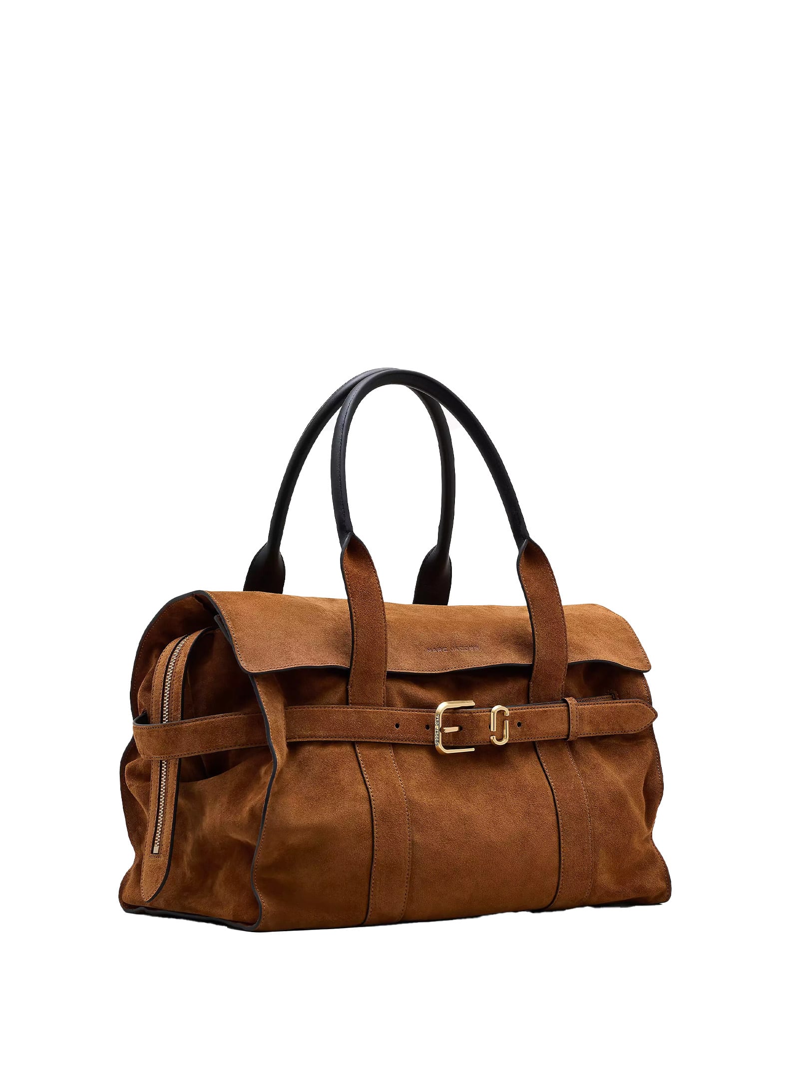 Marc Jacobs The Dakota Belted Suede Tote Bag In Brown