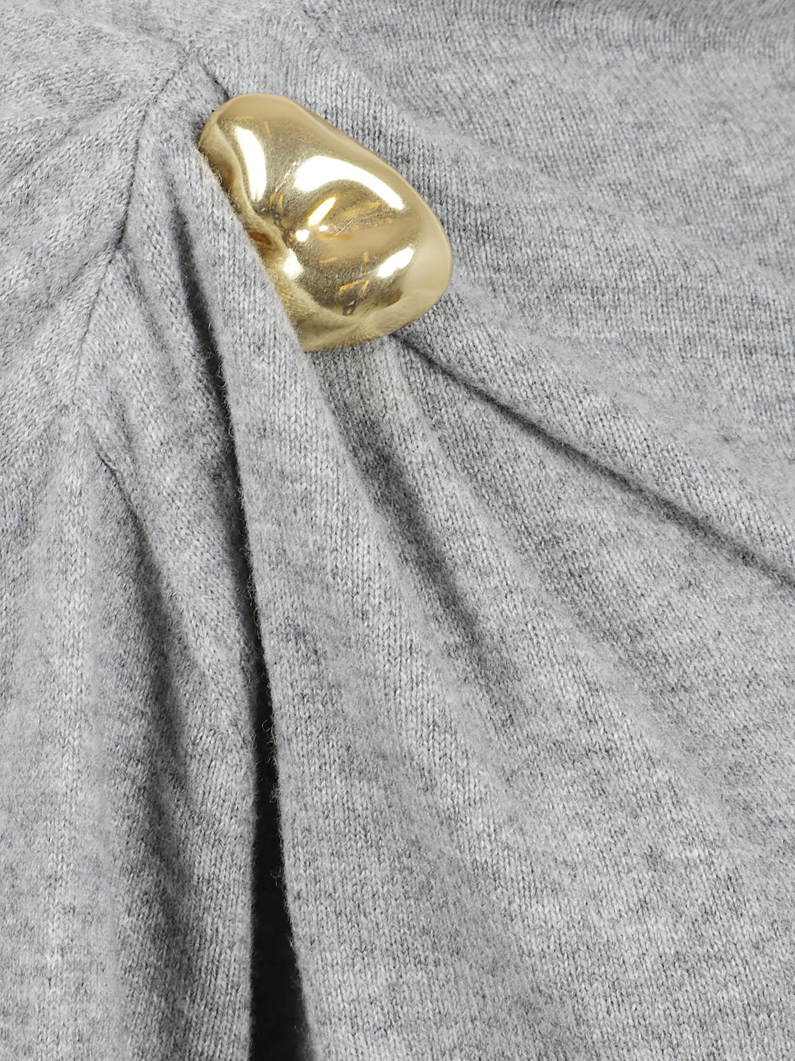 Fabiana Filippi Draped Long-sleeve Midi Dress In Gray