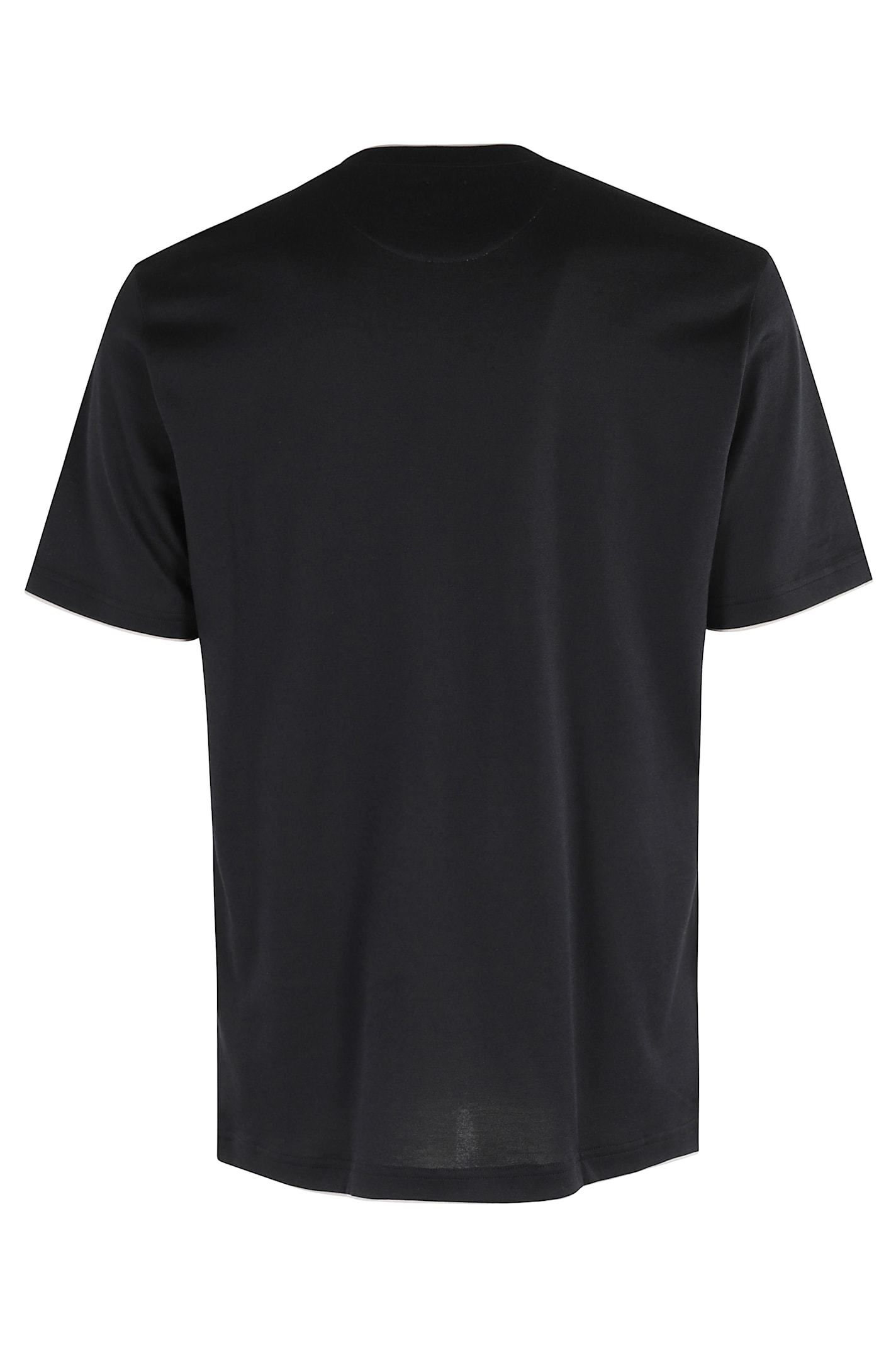 Eleventy Crew Neck Plain Design Short Sleeves In Black