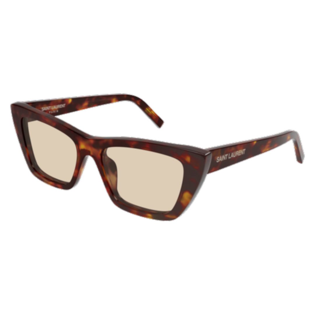 Saint Laurent Sl 276 Mica Linea Sl Logo 064 Light Havana Brown Sunglasses In Brown