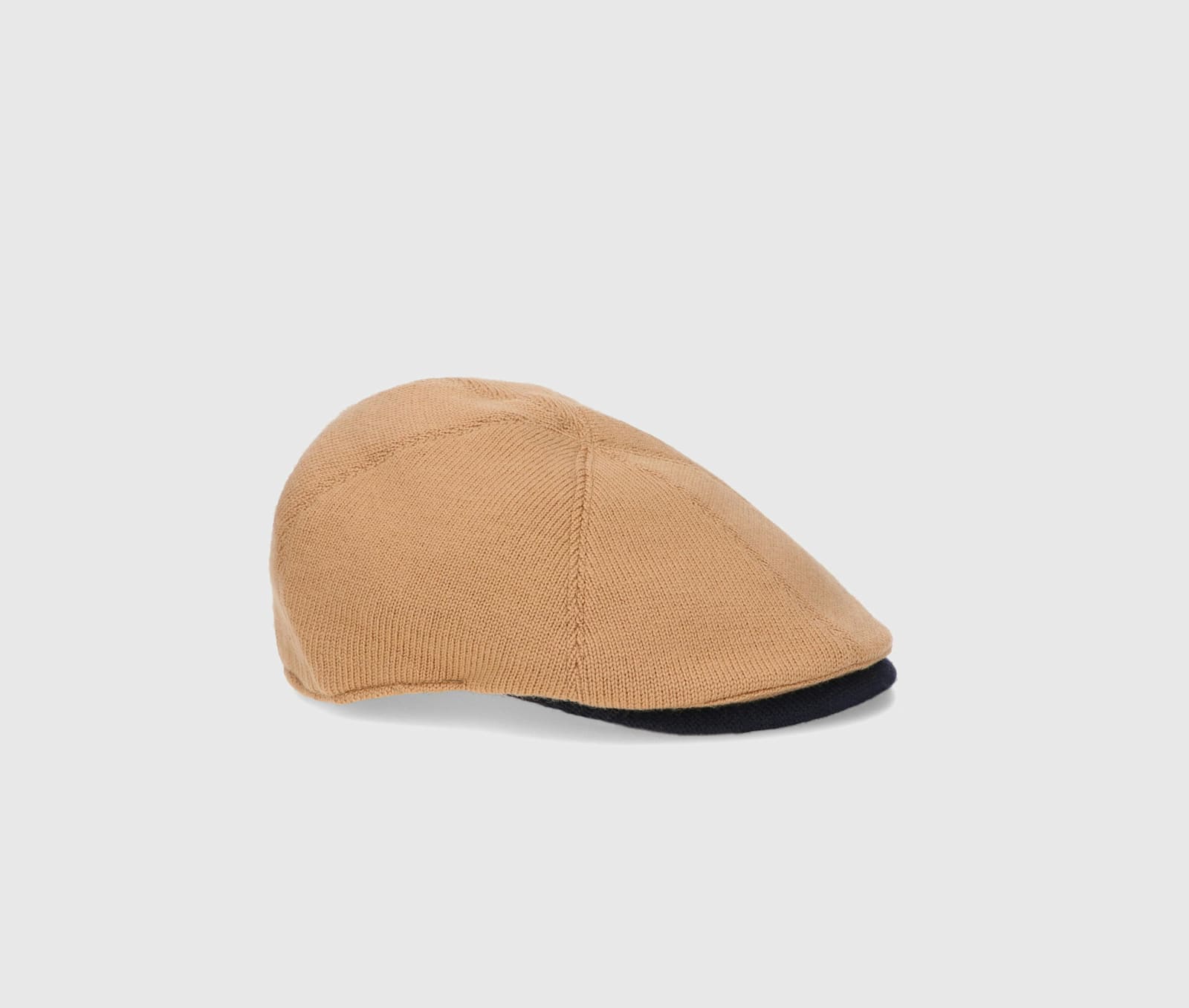 Shop Borsalino Beppe Bicolor Flat Beret In Camel/navy Blue