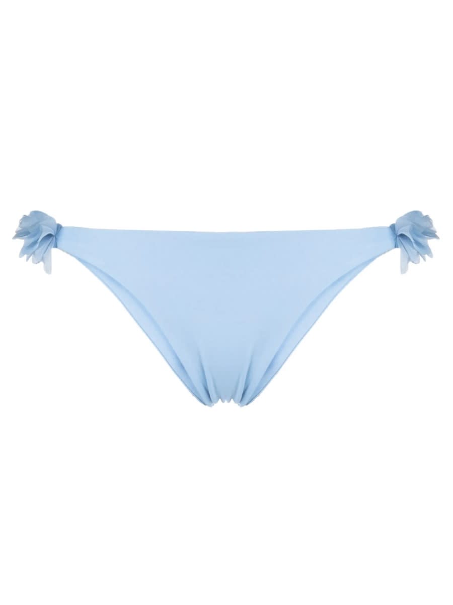 La Reveche Floral Detail Bikini Bottoms In Blue