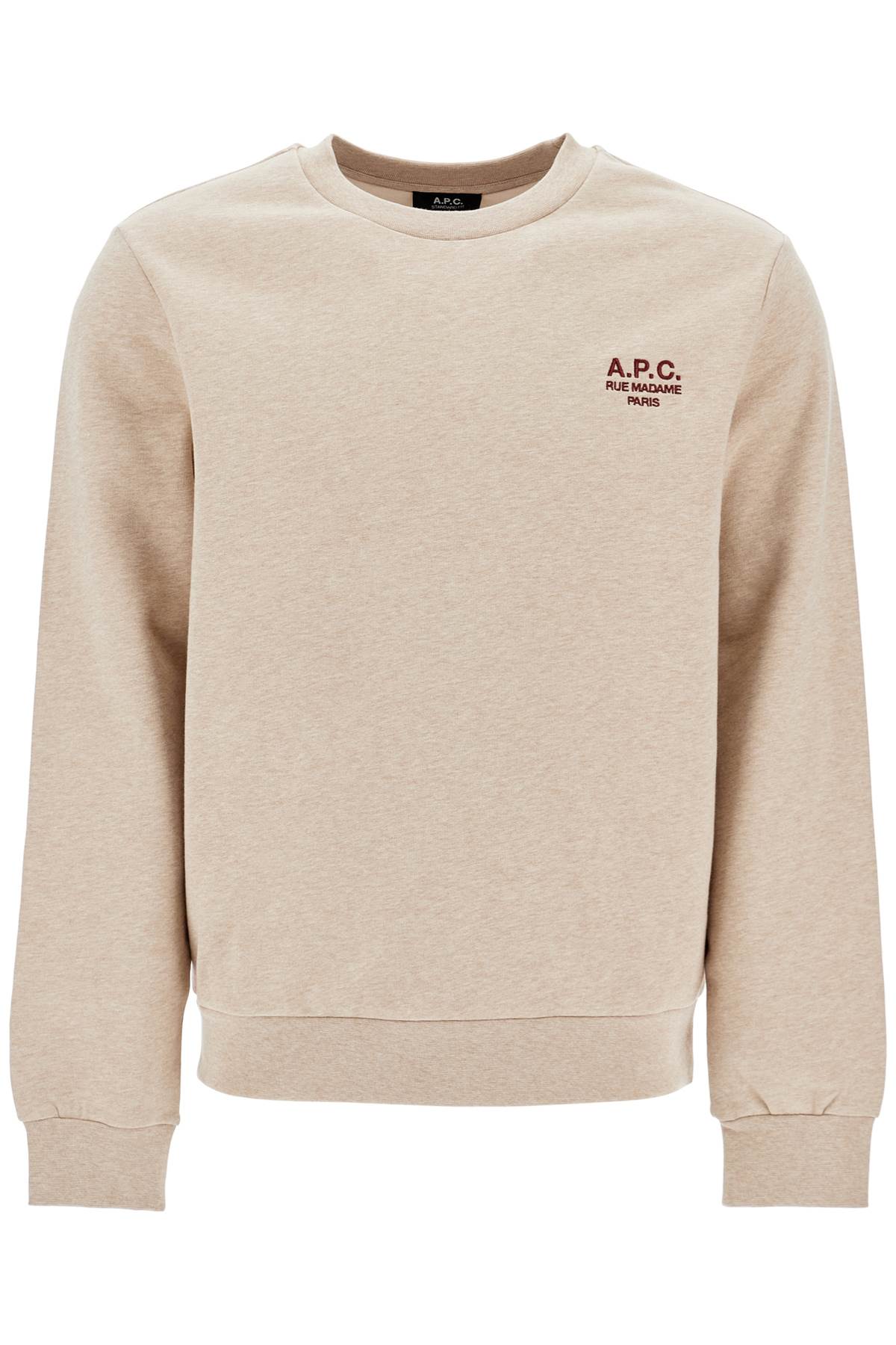 Shop Apc Rue Madame Crewneck Sweat In Beige Chine/brique (beige)