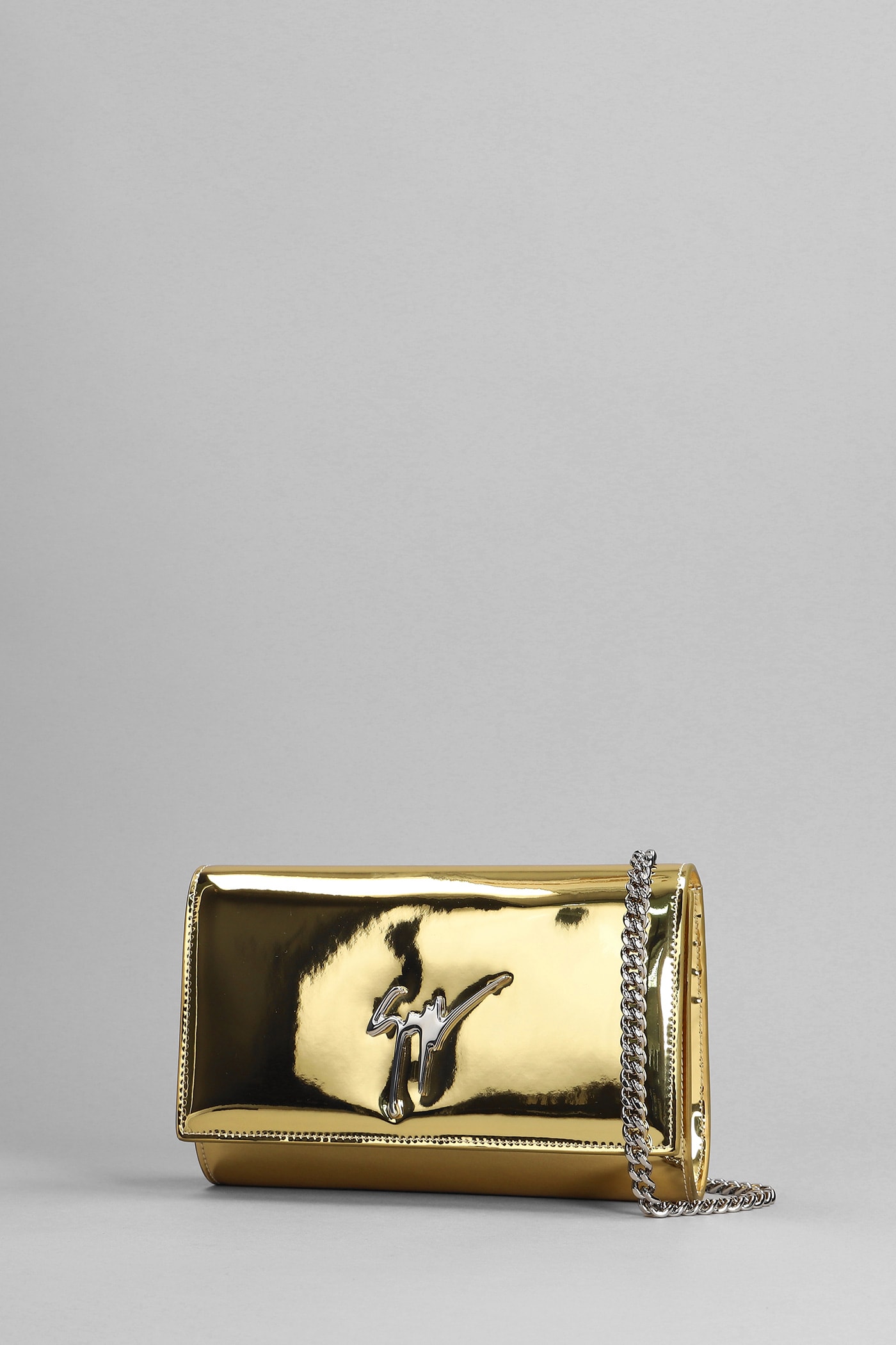 Shop Giuseppe Zanotti Cleopatra Clutch In Gold Leather