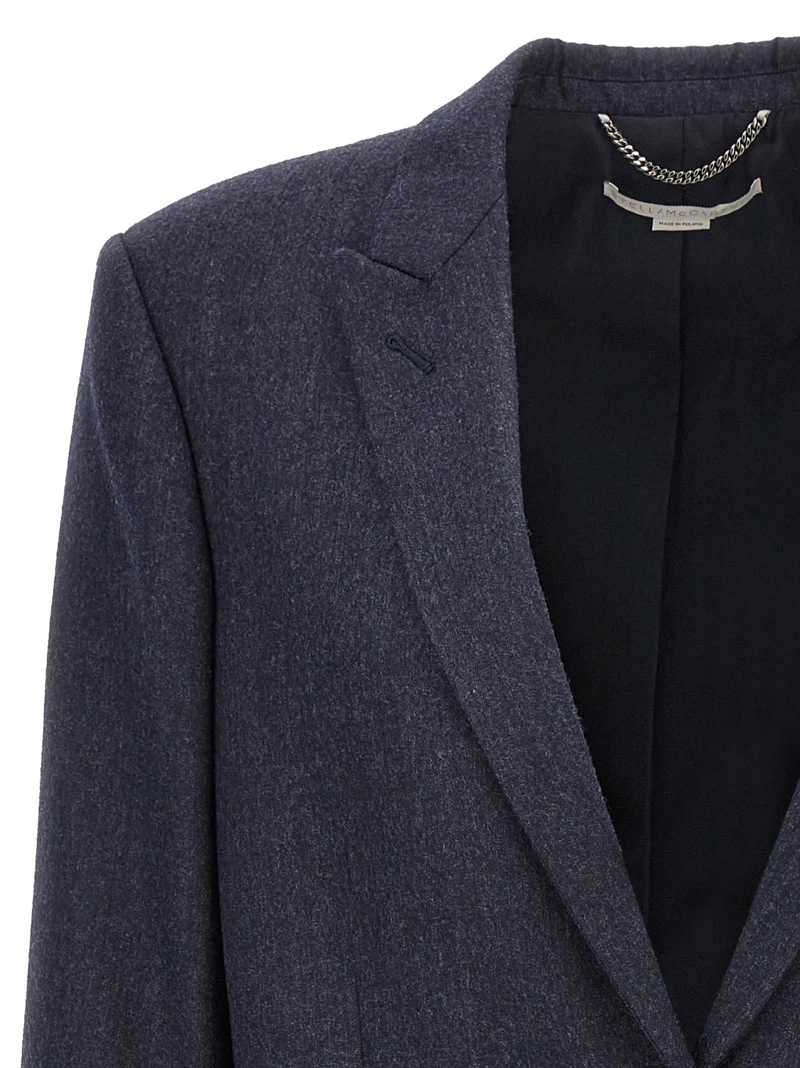 Shop Stella Mccartney Single-breasted Wool Blazer In Blue