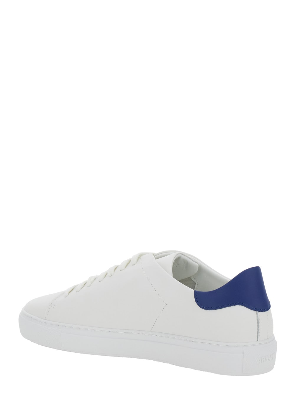 Shop Axel Arigato Clean 90 White Low Top Sneakers With Laminated Logo In Leather Man