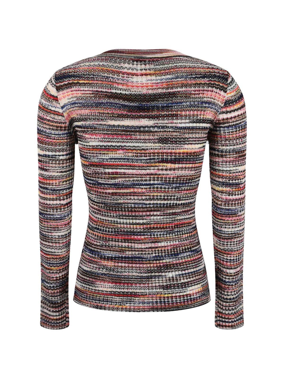 Shop Missoni Striped Knit Cardigan In Powder