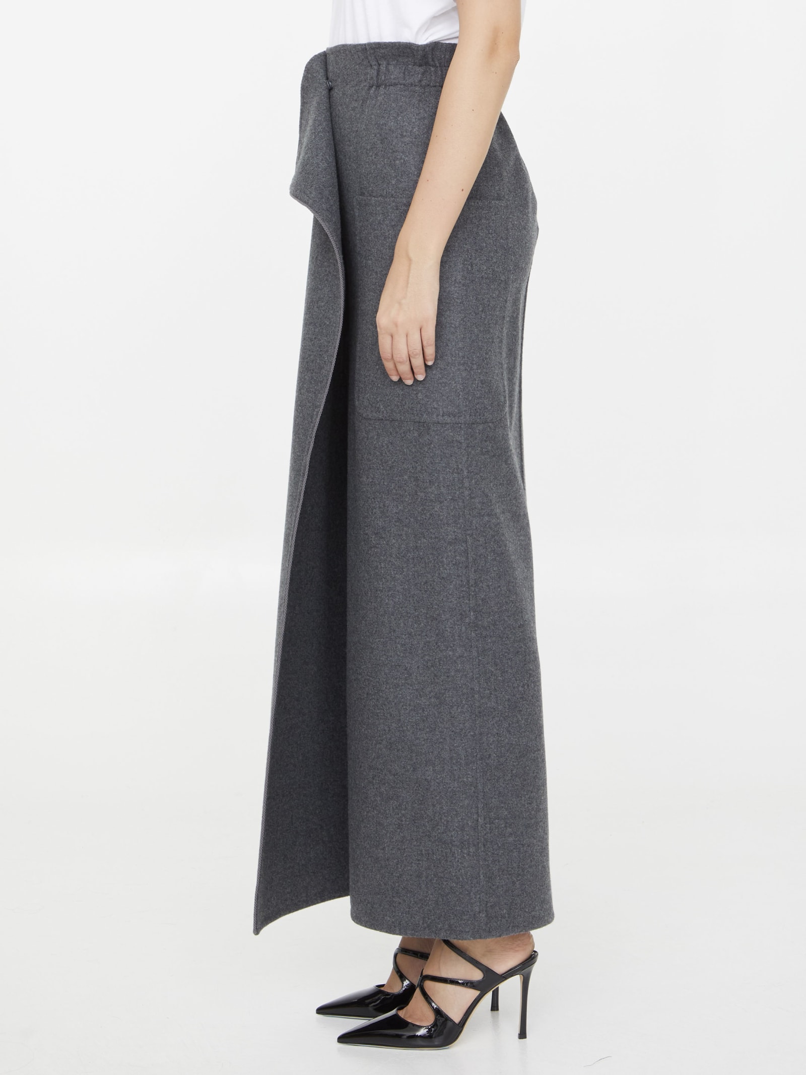 Shop Max Mara Messina Skirt In Light Grey