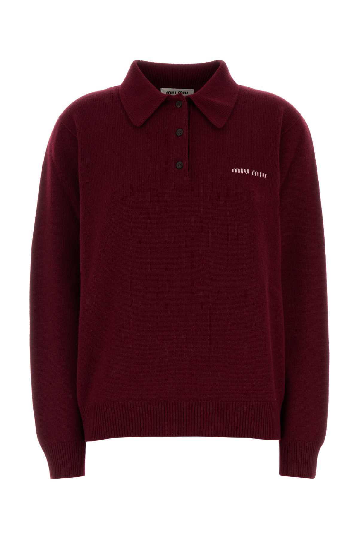 Burgundy Cashmere Polo Shirt