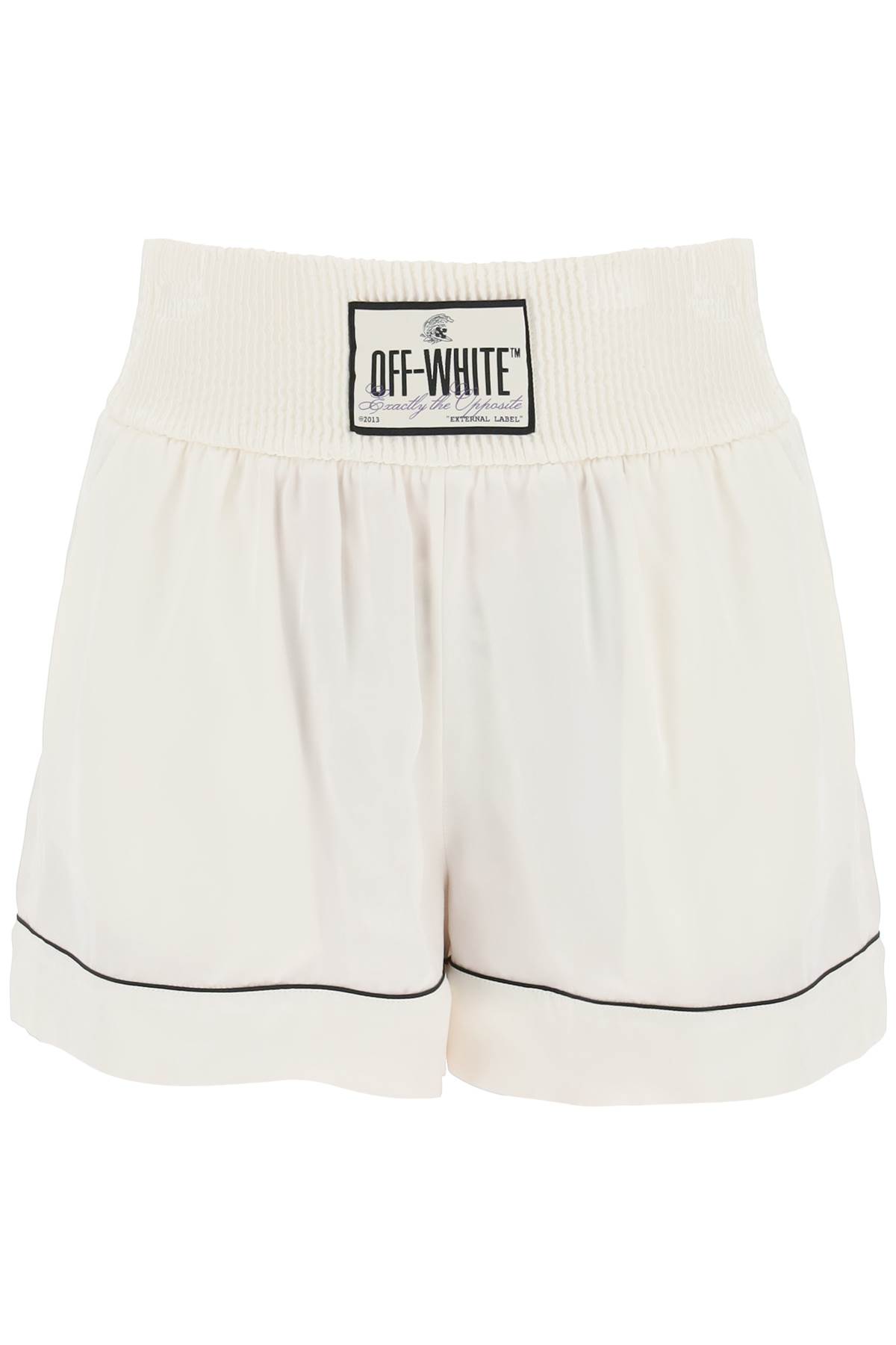 Off-white Satin Pajama Shorts In White (white)