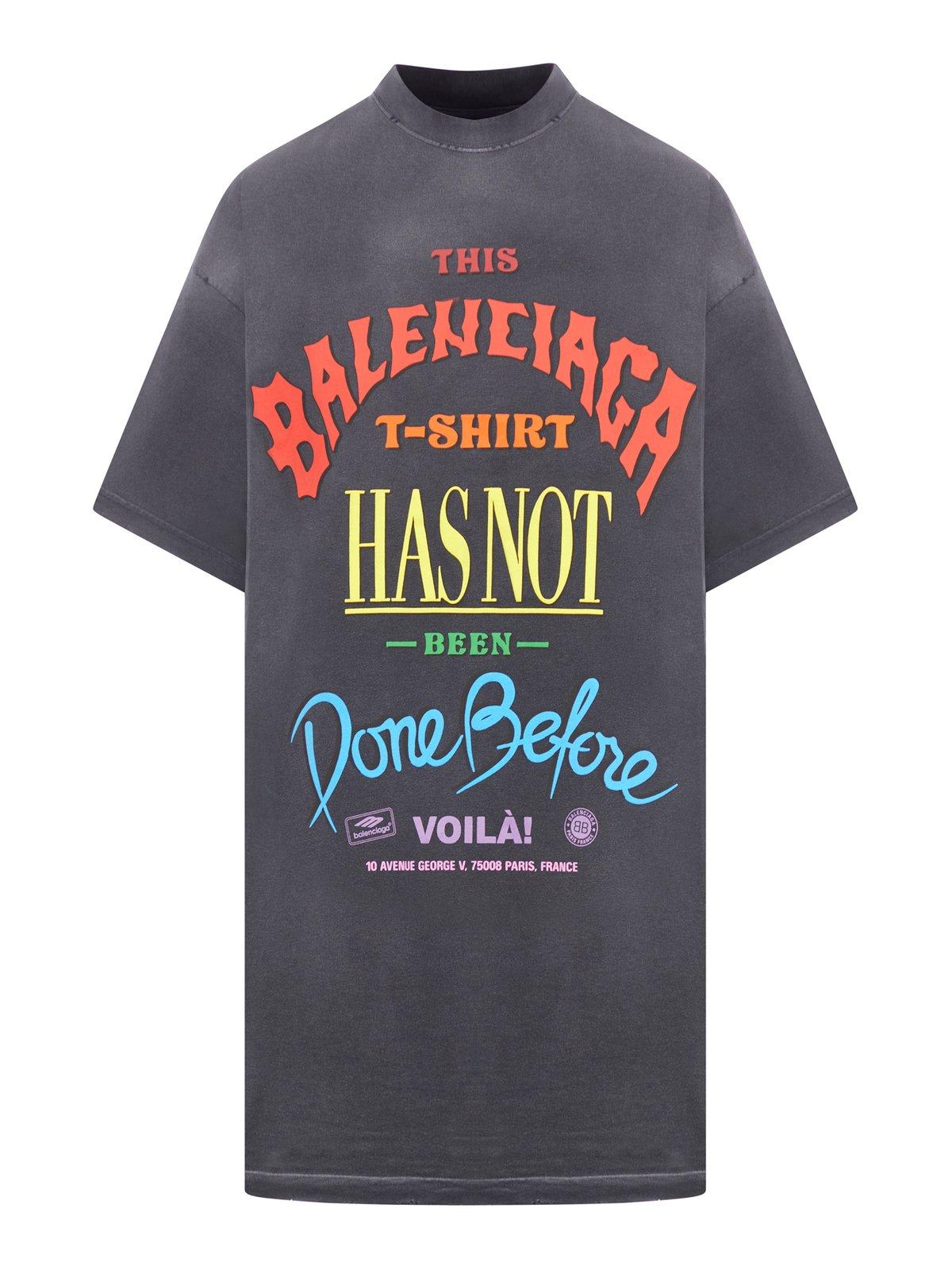 Shop Balenciaga Not Been Done Oversized T-shirt In Washed Char