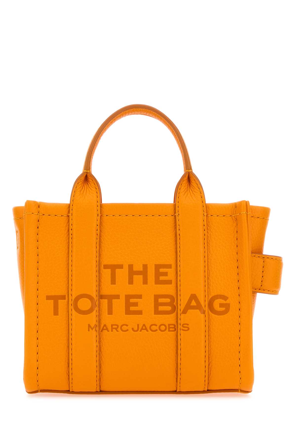 Shop Marc Jacobs Orange Leather Micro The Tote Bag Handbag In Tangerine