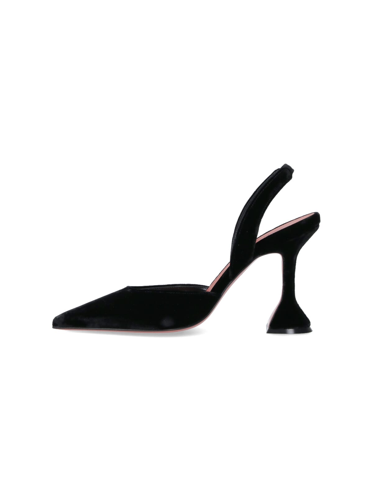Amina Muaddi Stylish Velvet Pointed Toe High Heel Pumps In Black