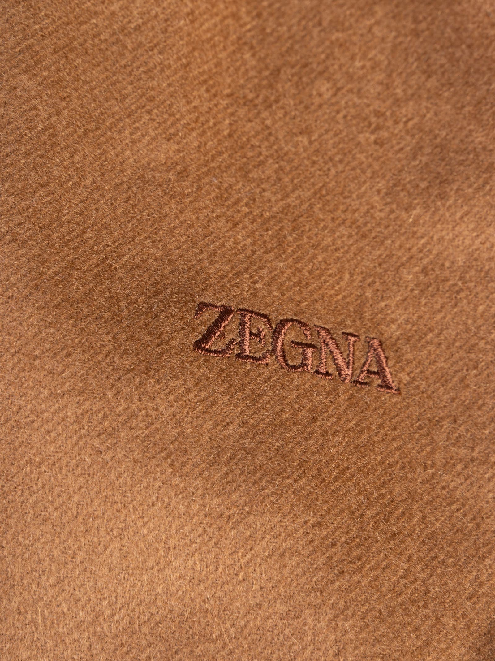 Shop Zegna Logo Fringed Scarf In Vjc